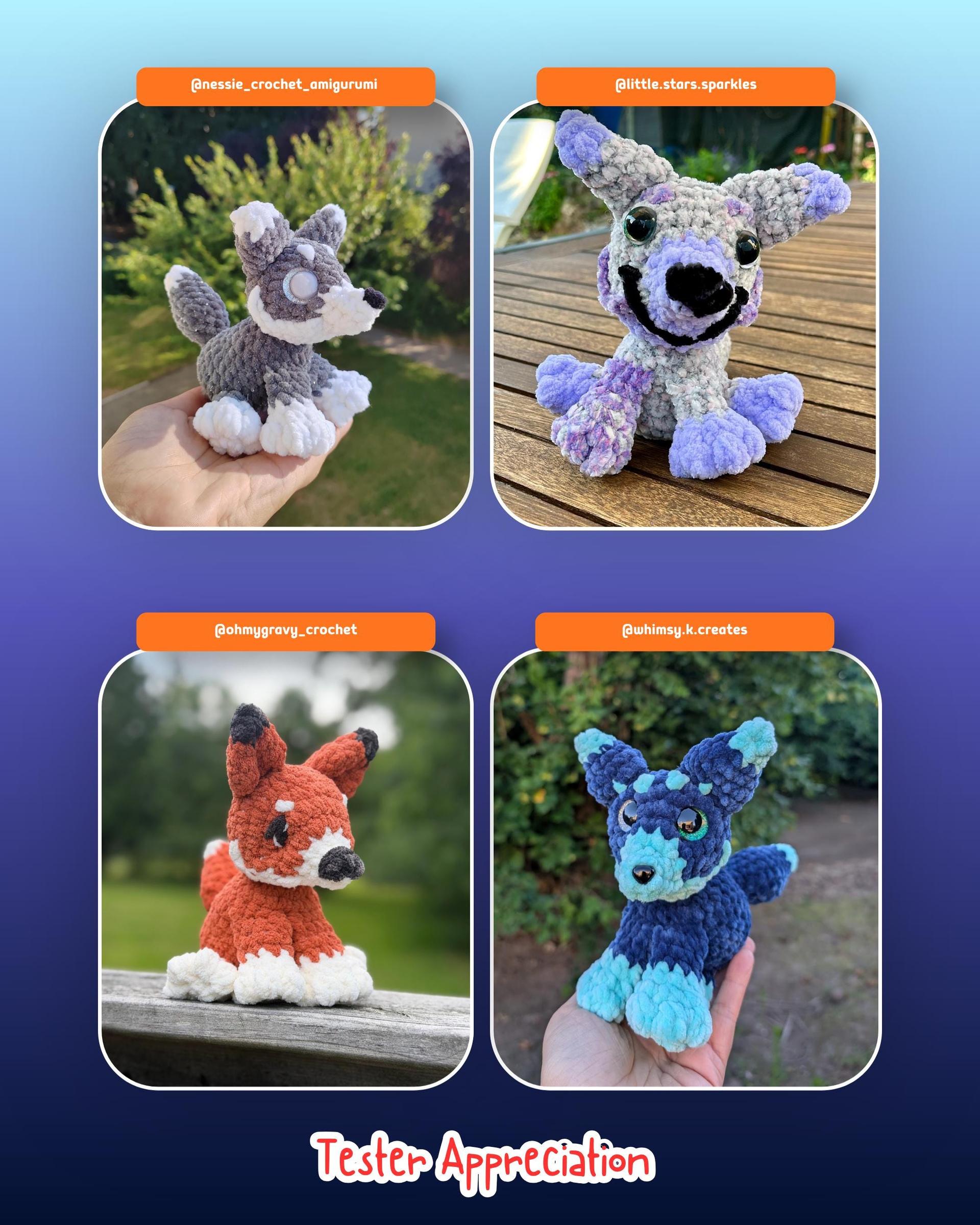 Frio the Wolf Sitting Medium Sew Crochet Amigurumi Pattern thumbnail 7