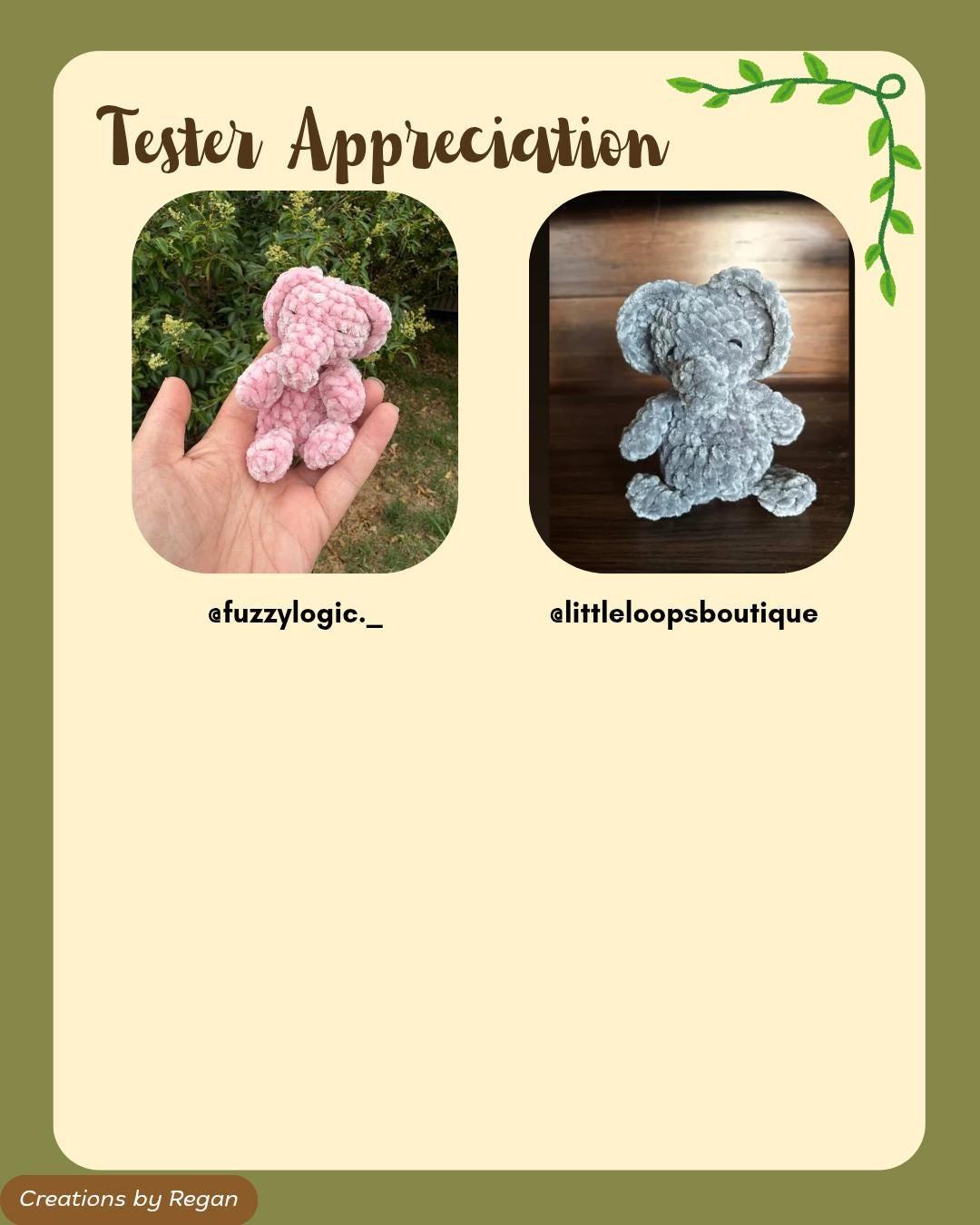 BUNDLE Penny the Mini Elephant & Mini Rhino No Sew Crochet Amigurumi Patterns thumbnail 9