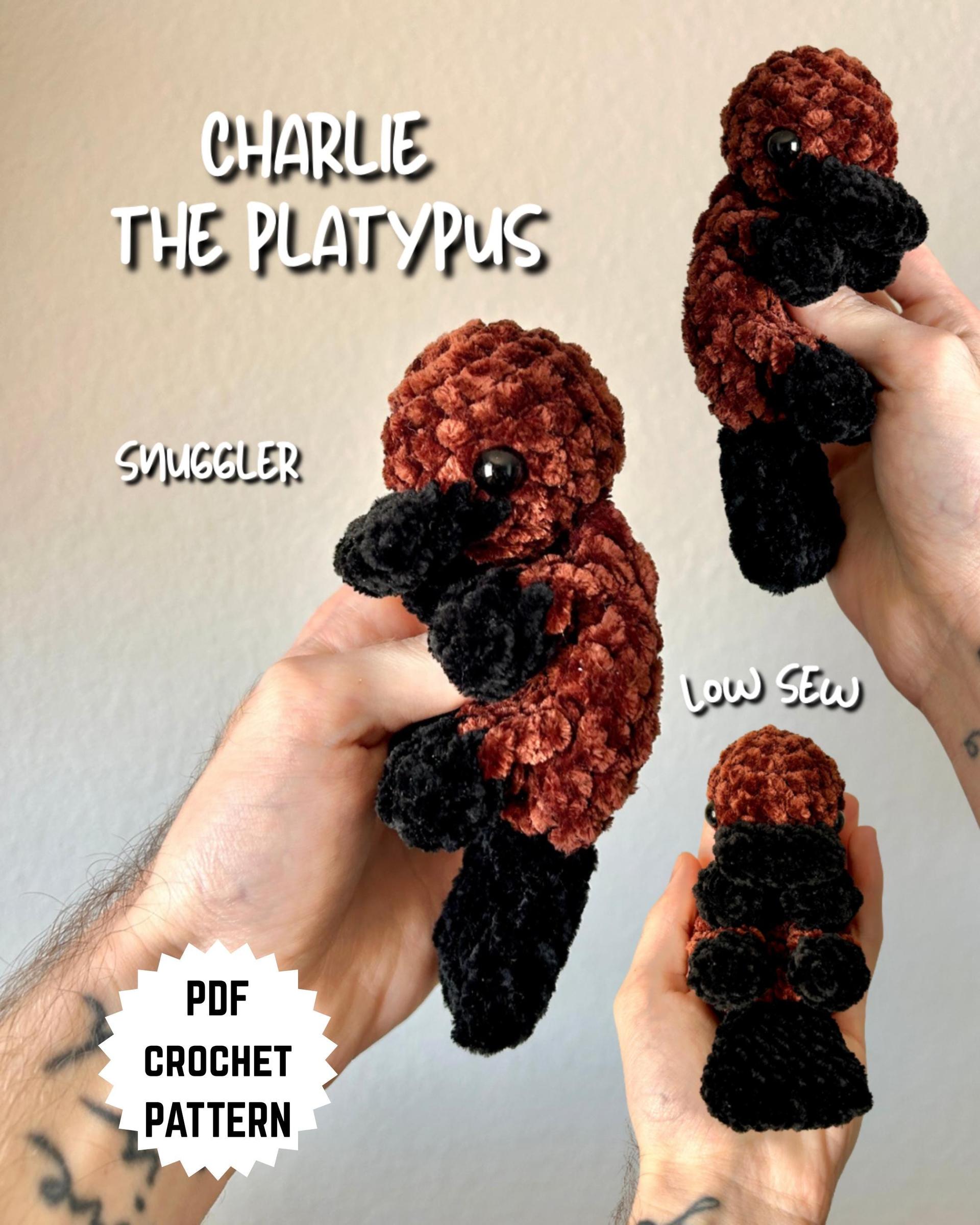 Charlie the Platypus Snuggler Low Sew Crochet Amigurumi Pattern