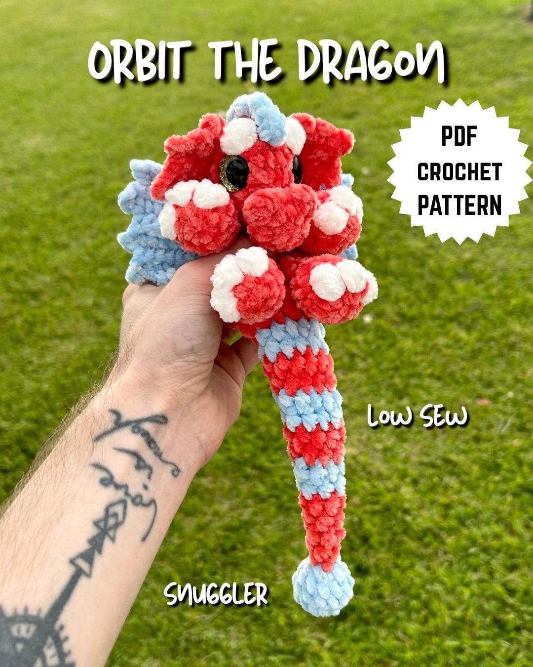 Orbit the Dragon Snuggler Low Sew Crochet Amigurumi Pattern