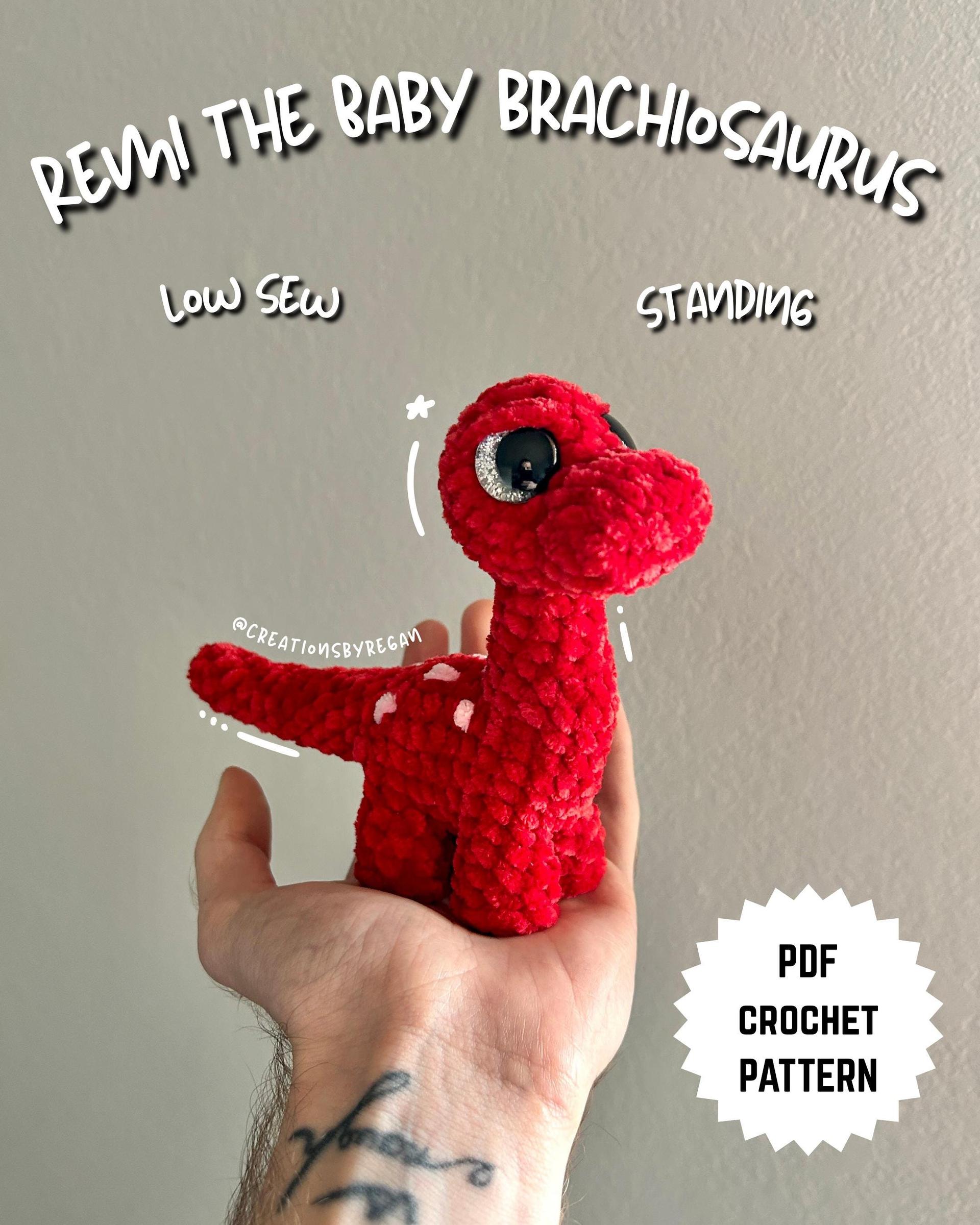 Remi the Baby Brachiosaurus Standing Low Sew Crochet Amigurumi Pattern