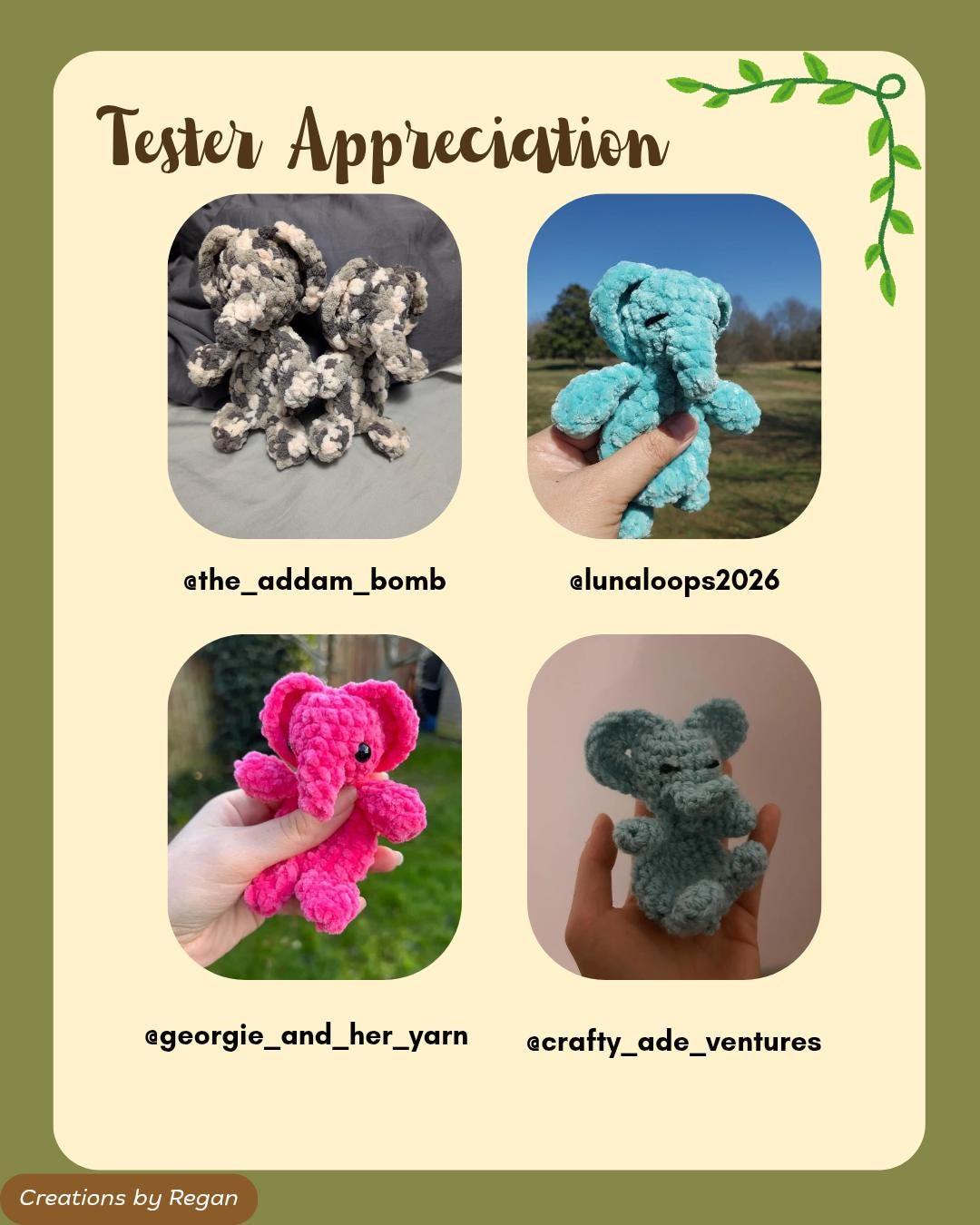 BUNDLE Penny the Mini Elephant & Mini Rhino No Sew Crochet Amigurumi Patterns thumbnail 7