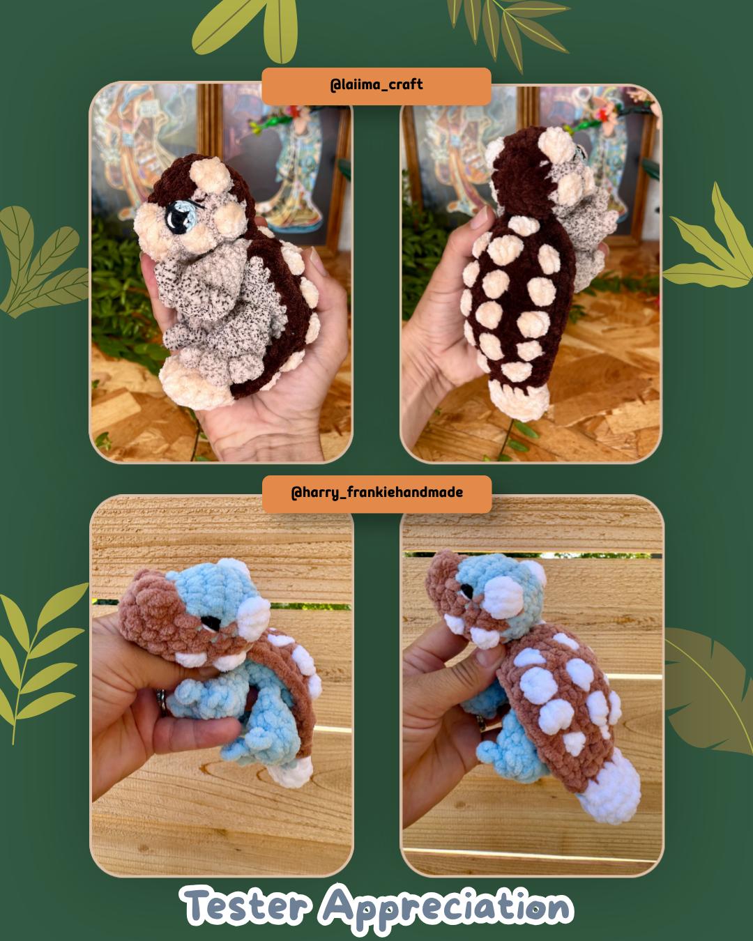 Ezra the Baby Ankylosaurus Snuggler No Sew Crochet Amigurumi Pattern thumbnail 8