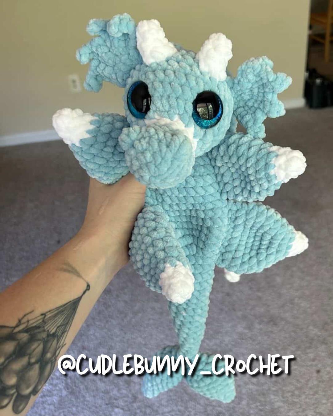 Echo the Water Dragon Snuggler Medium Sew Crochet Amigurumi Pattern thumbnail 7