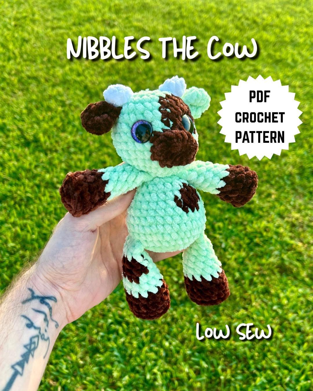 Nibbles the Cow Low Sew Crochet Amigurumi Pattern