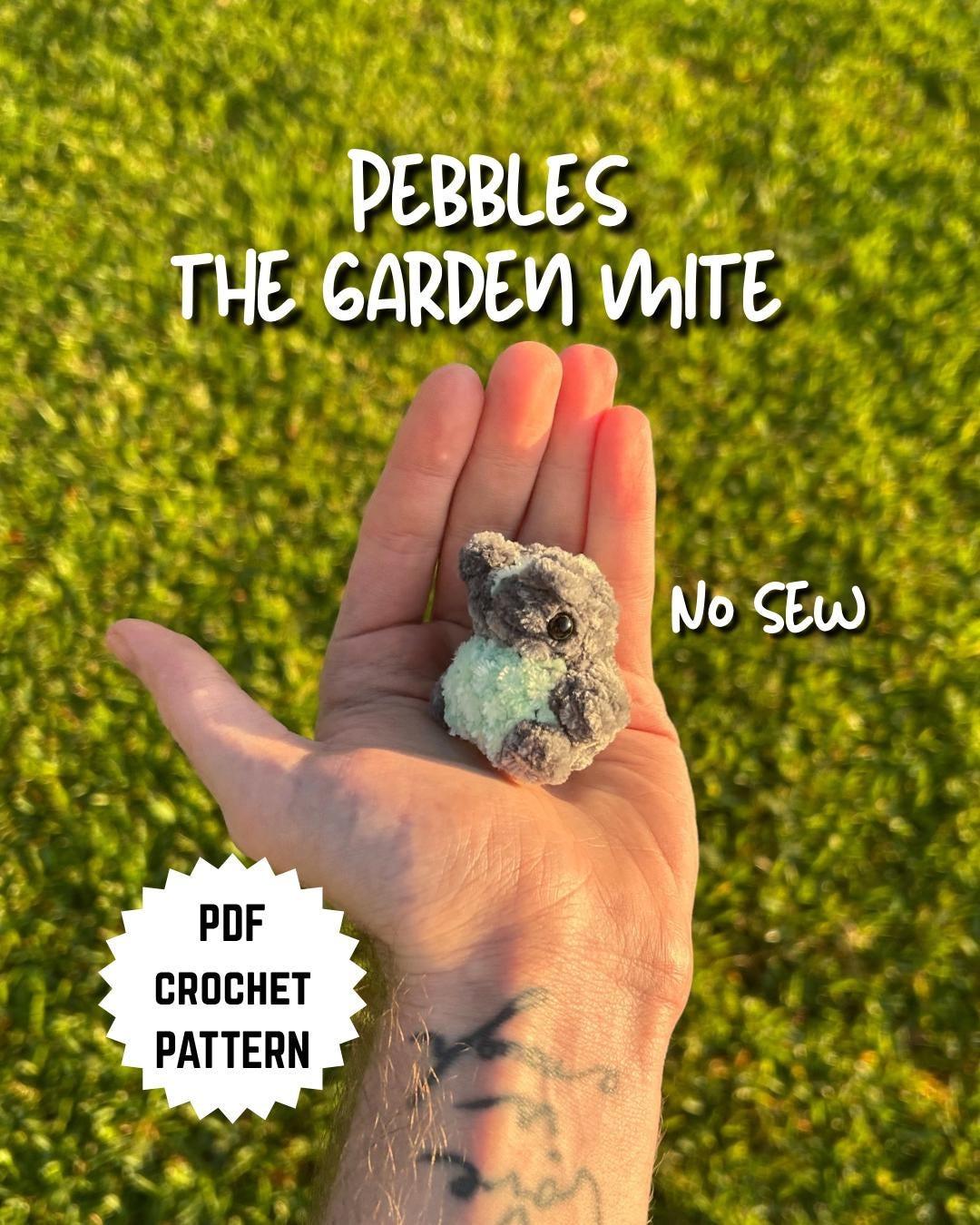 Pebbles the Shy Garden Mite No Sew Crochet Amigurumi Pattern