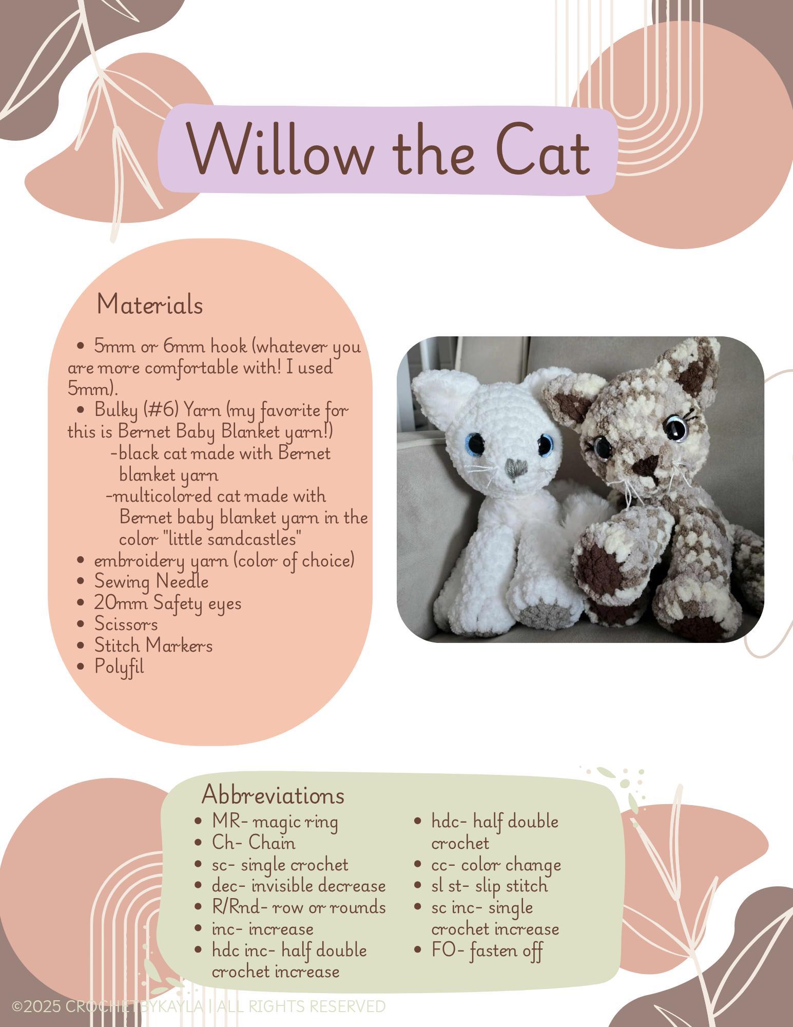 Willow the Cat Crochet Pattern PDF thumbnail 2