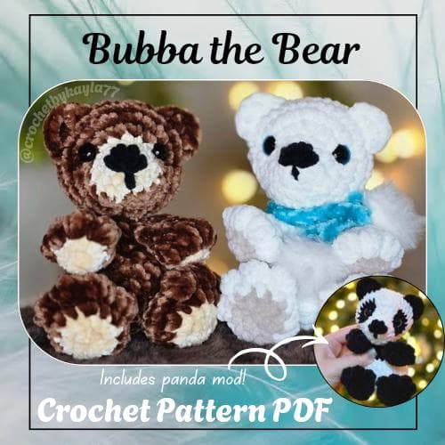 Bubba the Bear Crochet Pattern PDF