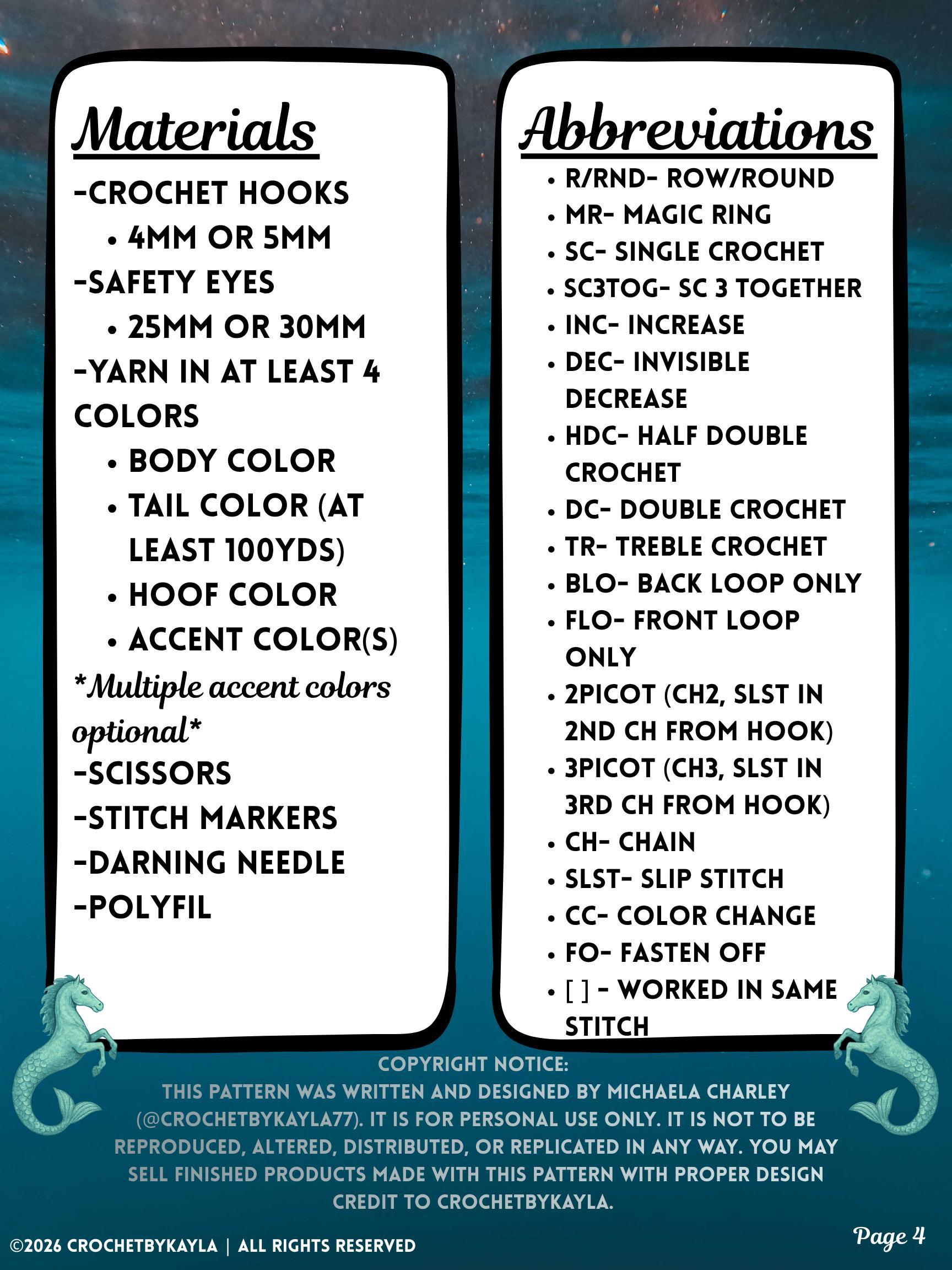 Kalliope the Hippocampus Crochet Pattern PDF thumbnail 2