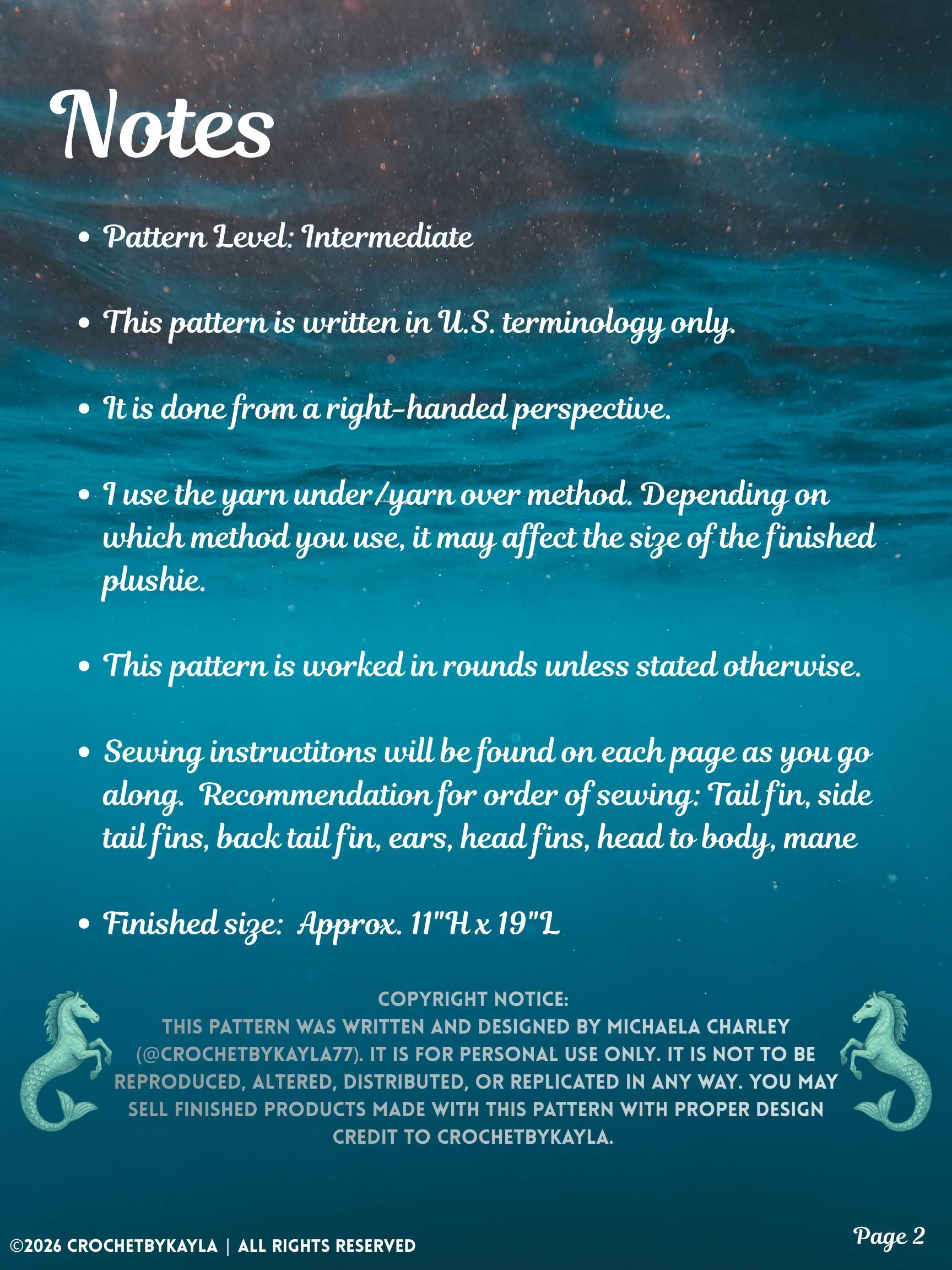 Kalliope the Hippocampus Crochet Pattern PDF thumbnail 3