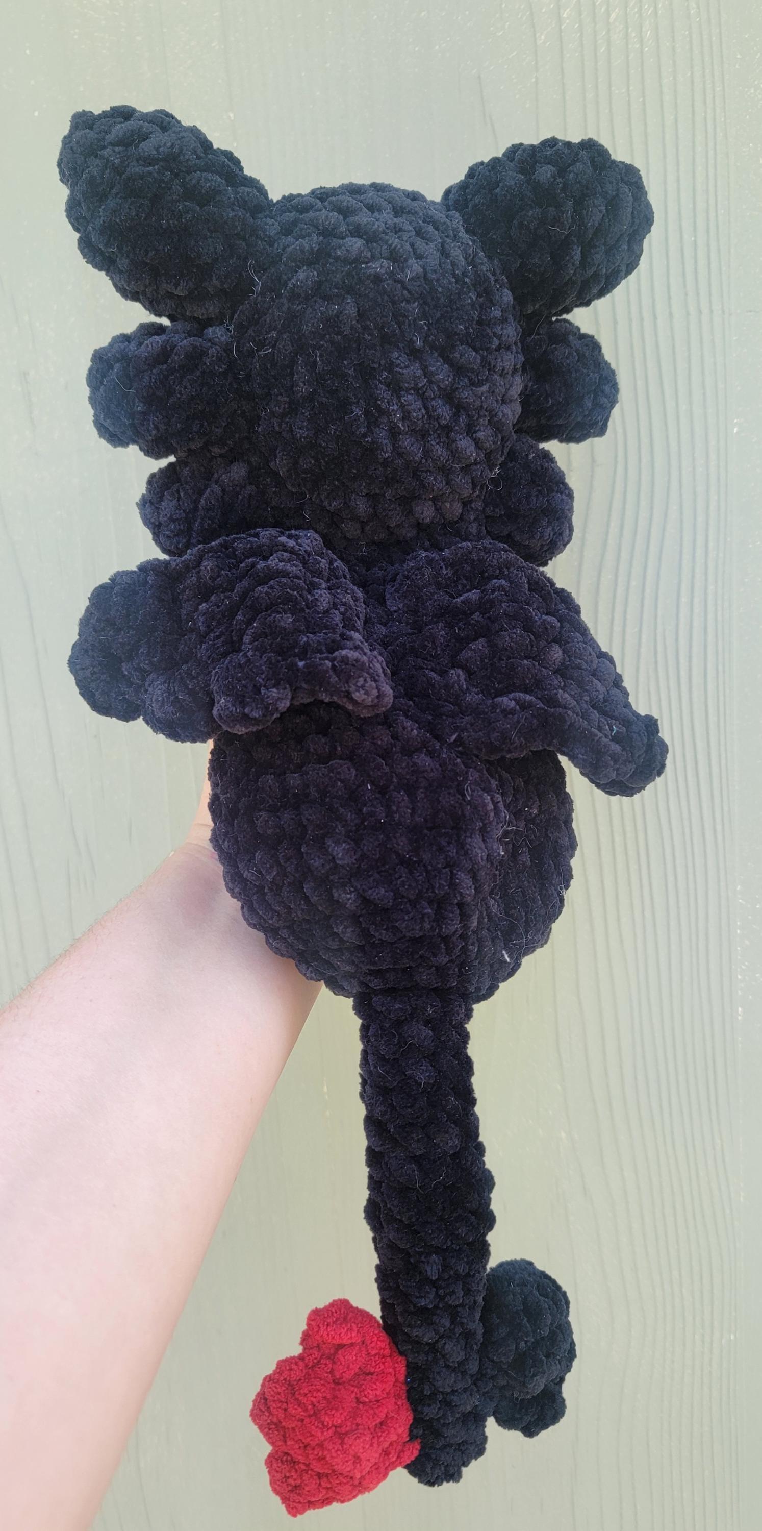Crochet Furry Night Dragon Snuggler thumbnail 2