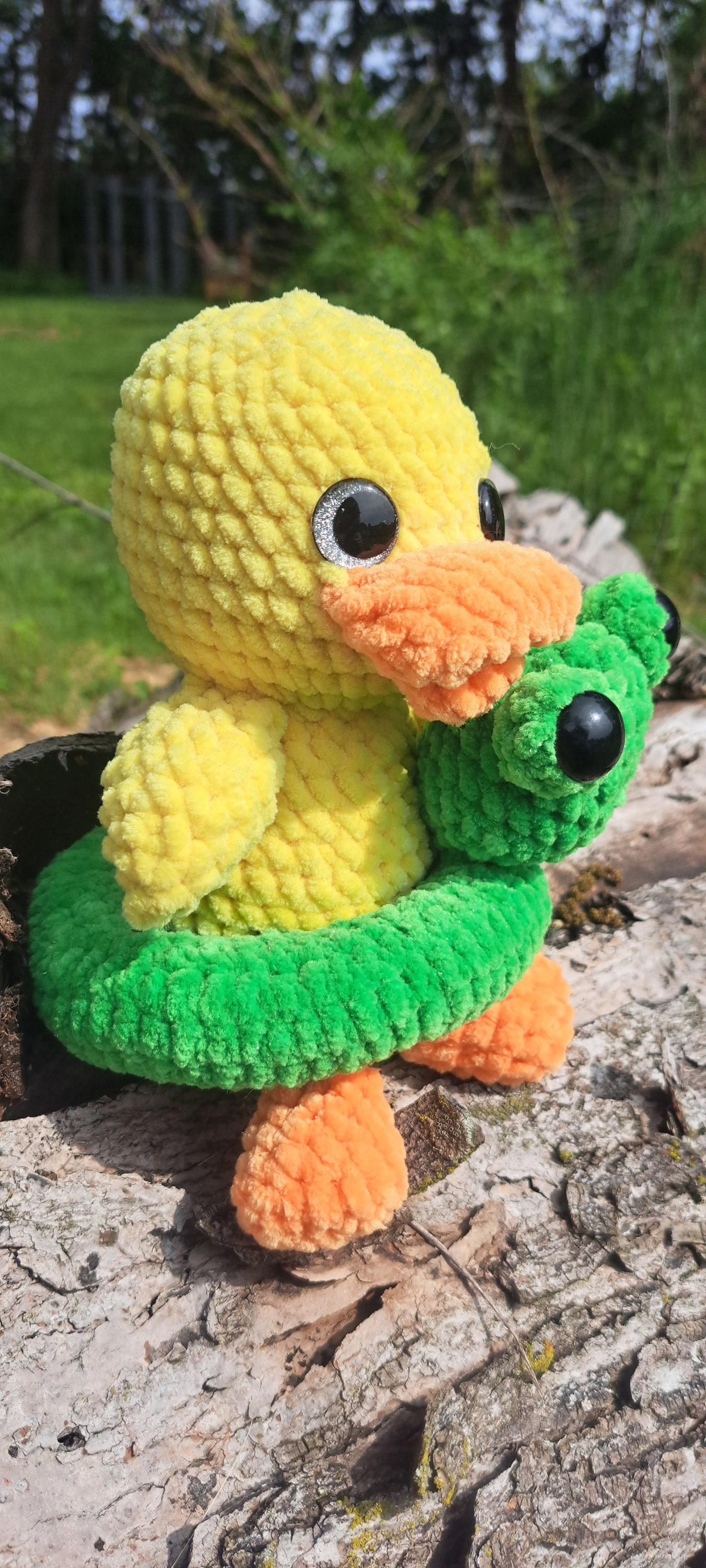 Crochet Puddles the Duck with frog floatie thumbnail 2