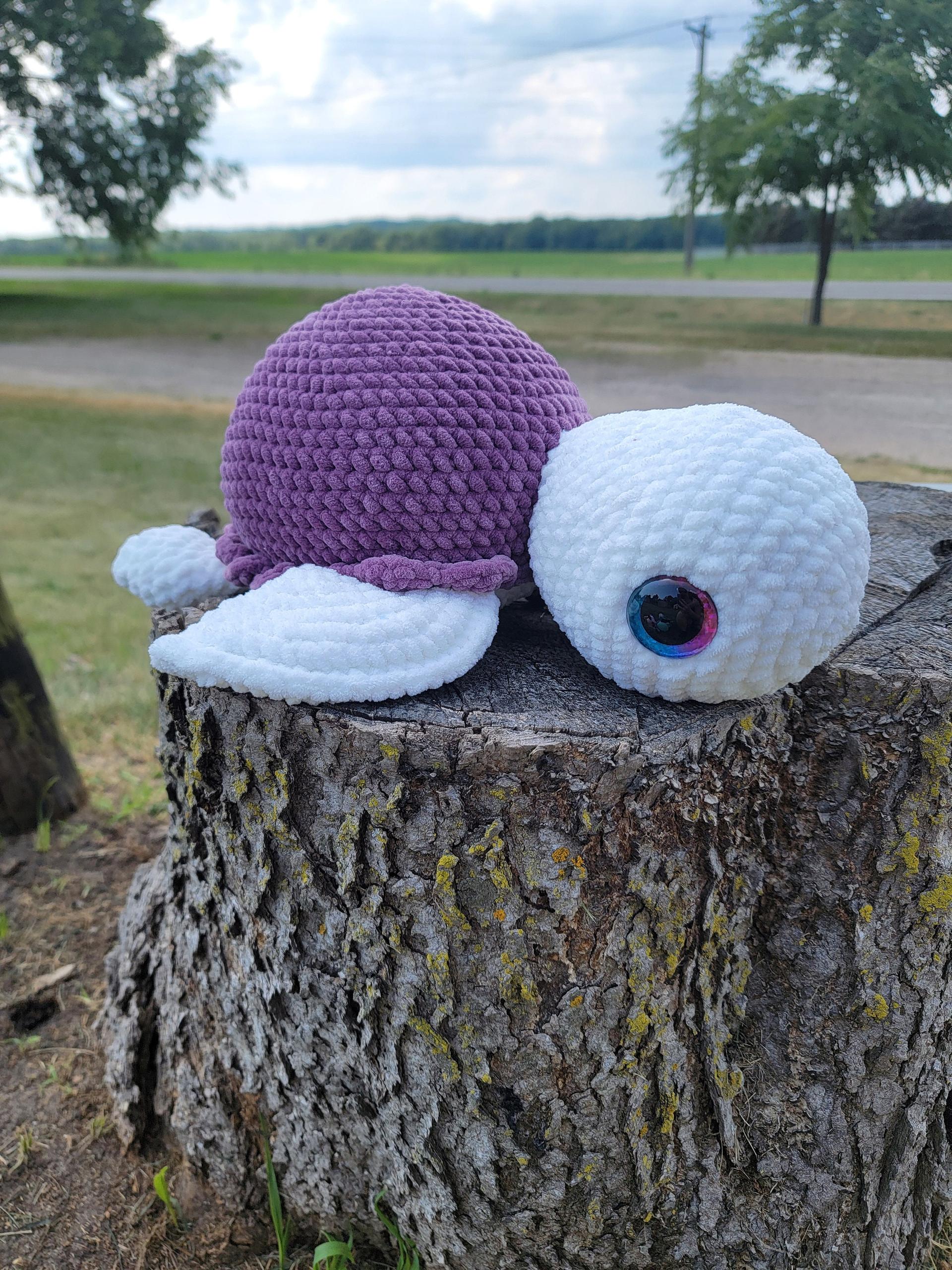 Crochet Turtle: Chenille Yarn Plush Toy thumbnail 2