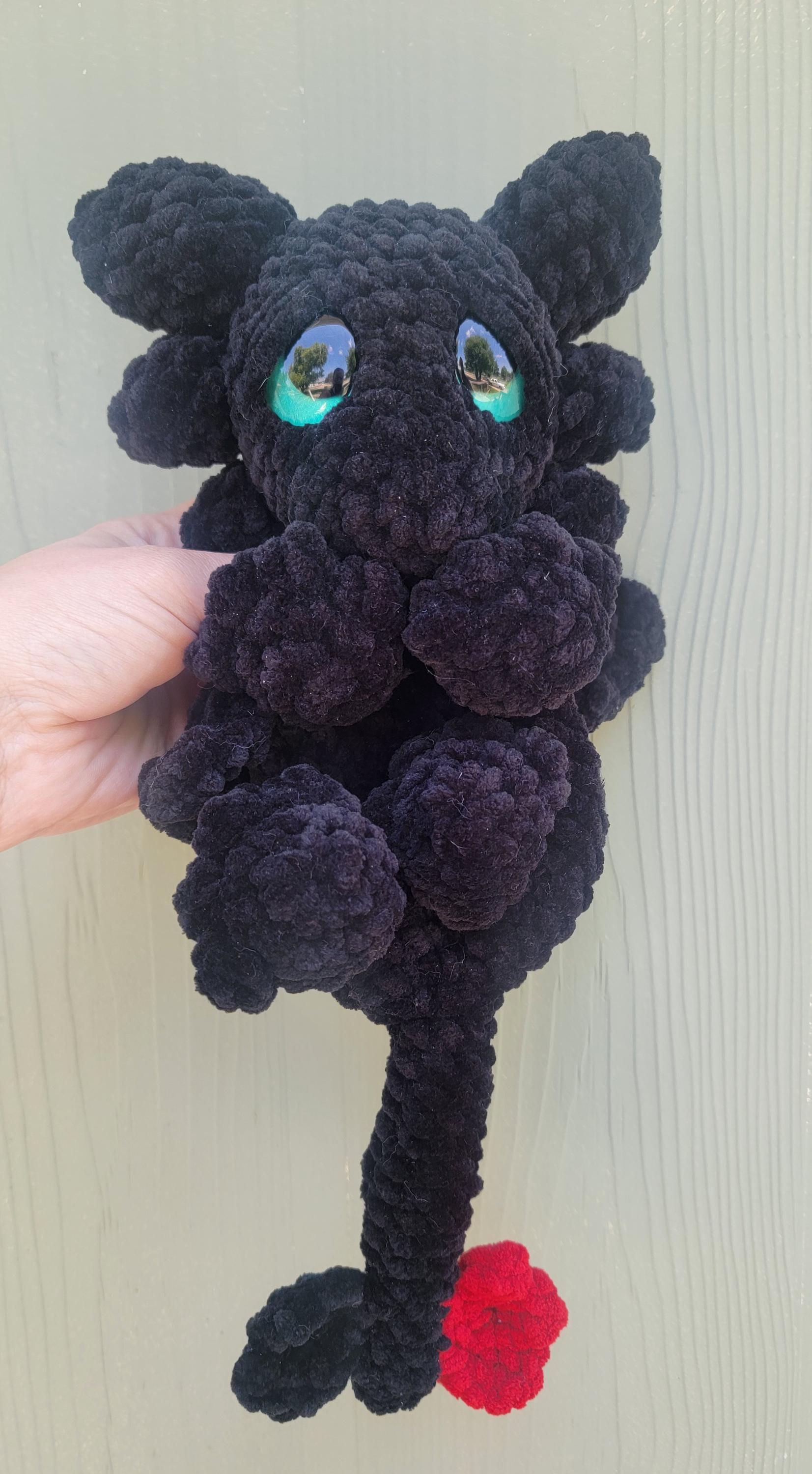 Crochet Furry Night Dragon Snuggler