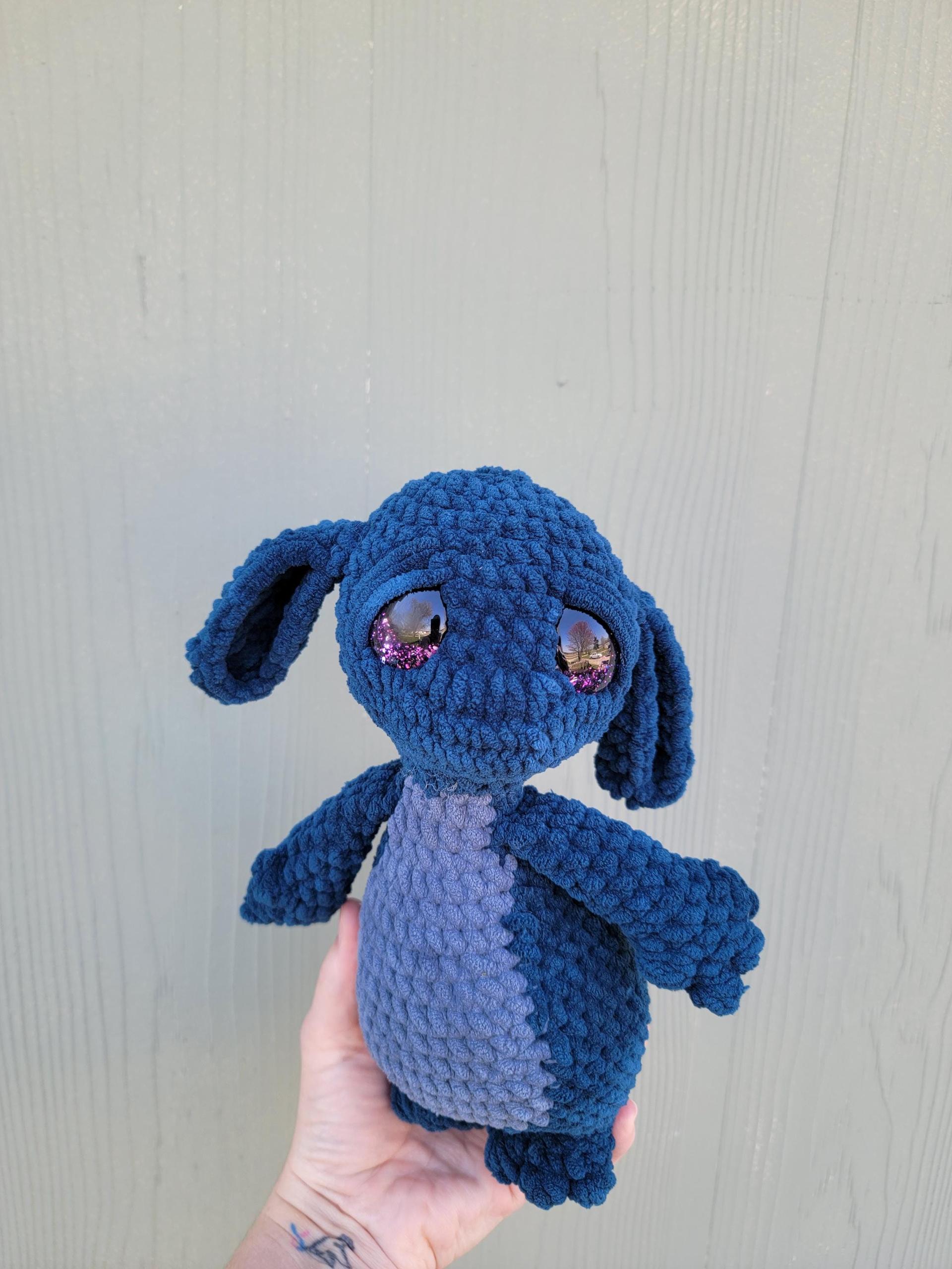Crocheted Forest Creature Plushie: Chenille Yarn Stuffed Animal thumbnail 4