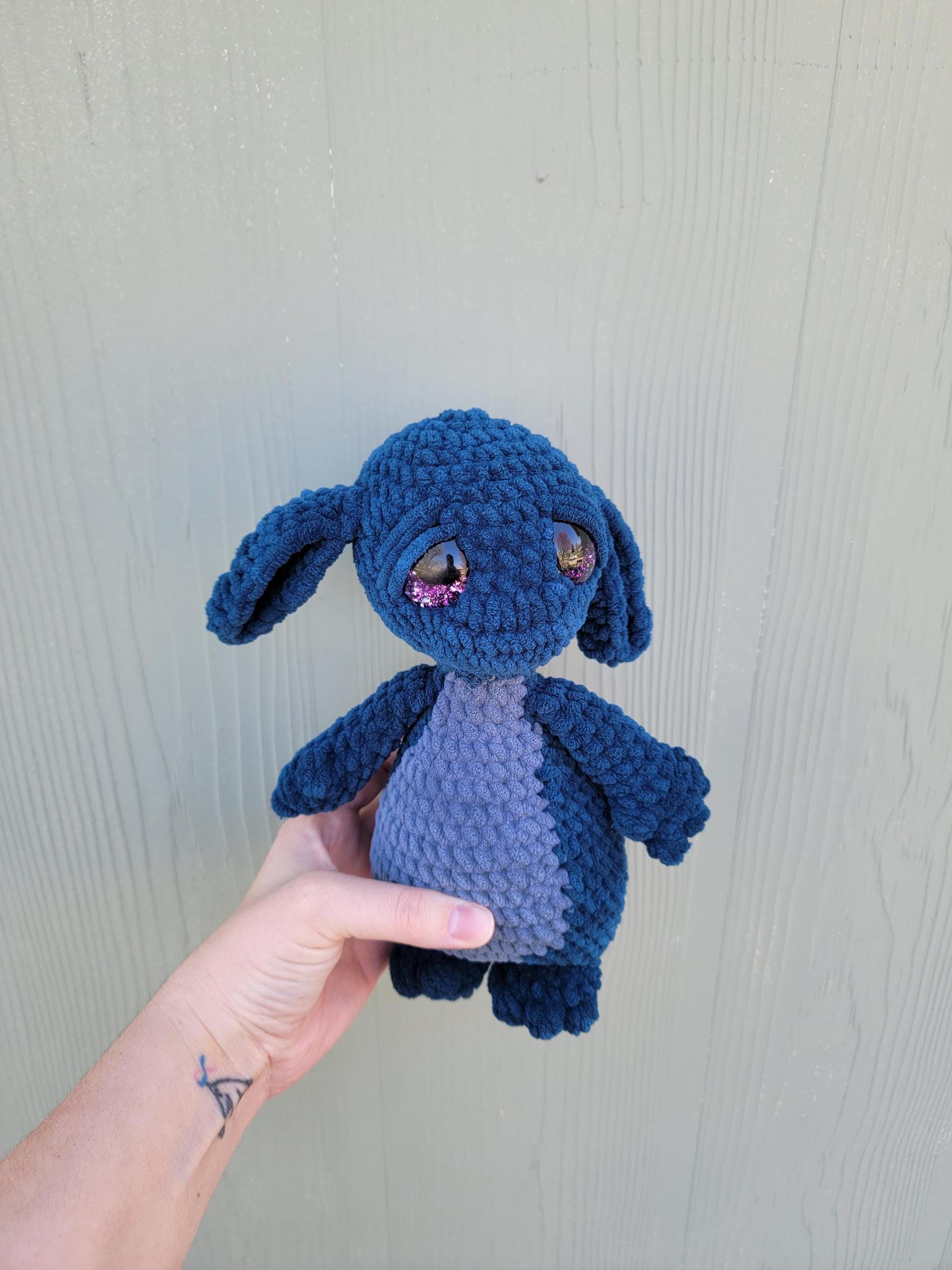 Crocheted Forest Creature Plushie: Chenille Yarn Stuffed Animal thumbnail 2