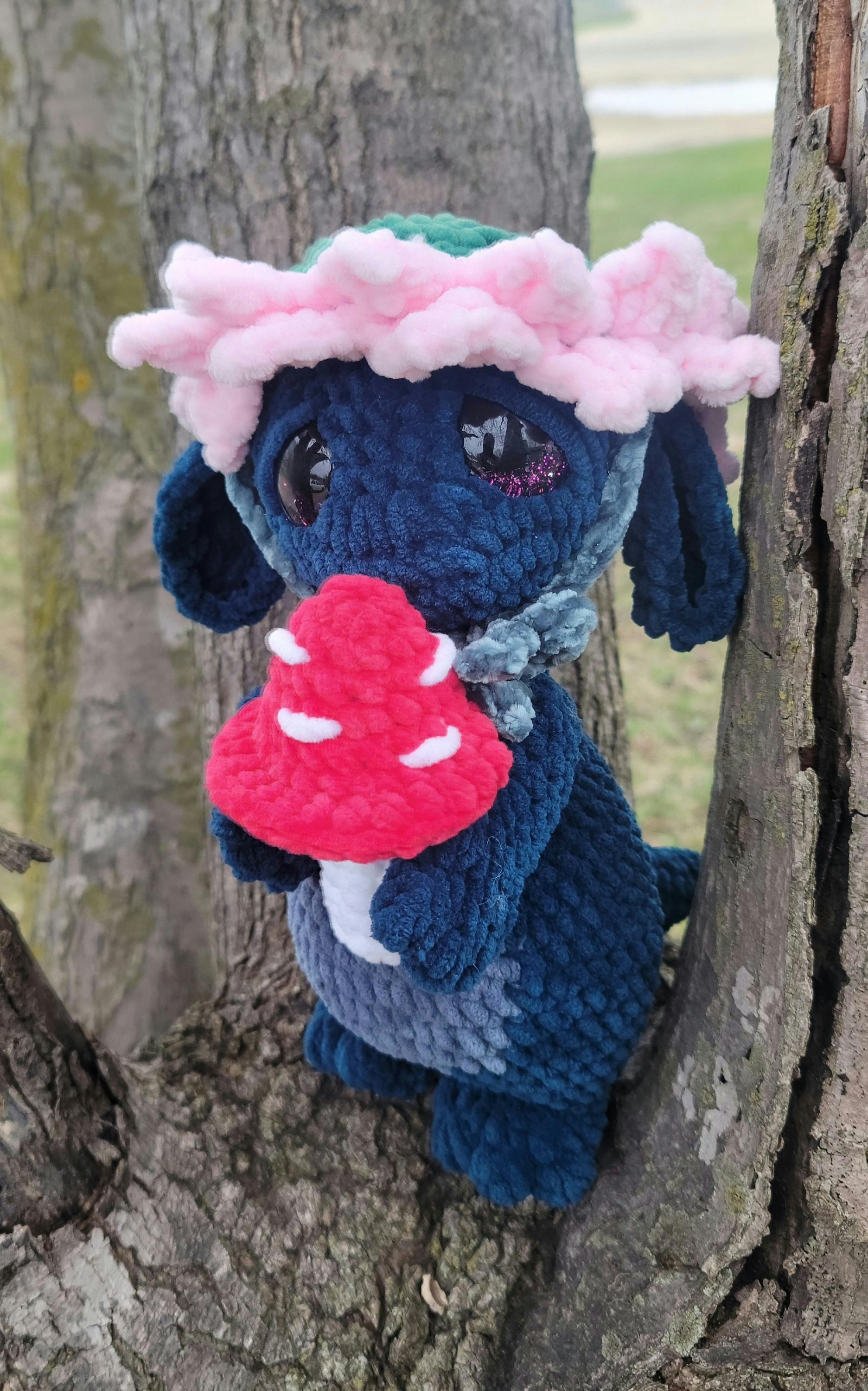 Crocheted Forest Creature Plushie: Chenille Yarn Stuffed Animal