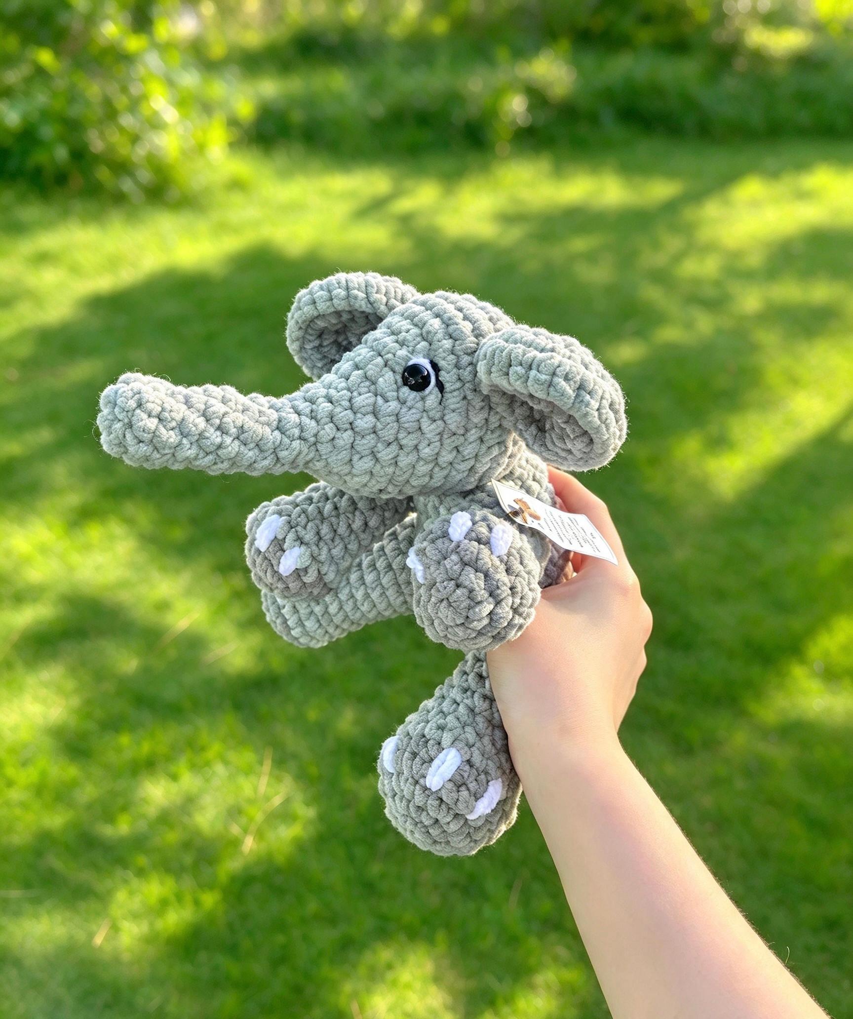 Grey elephant crochet plushie thumbnail 4