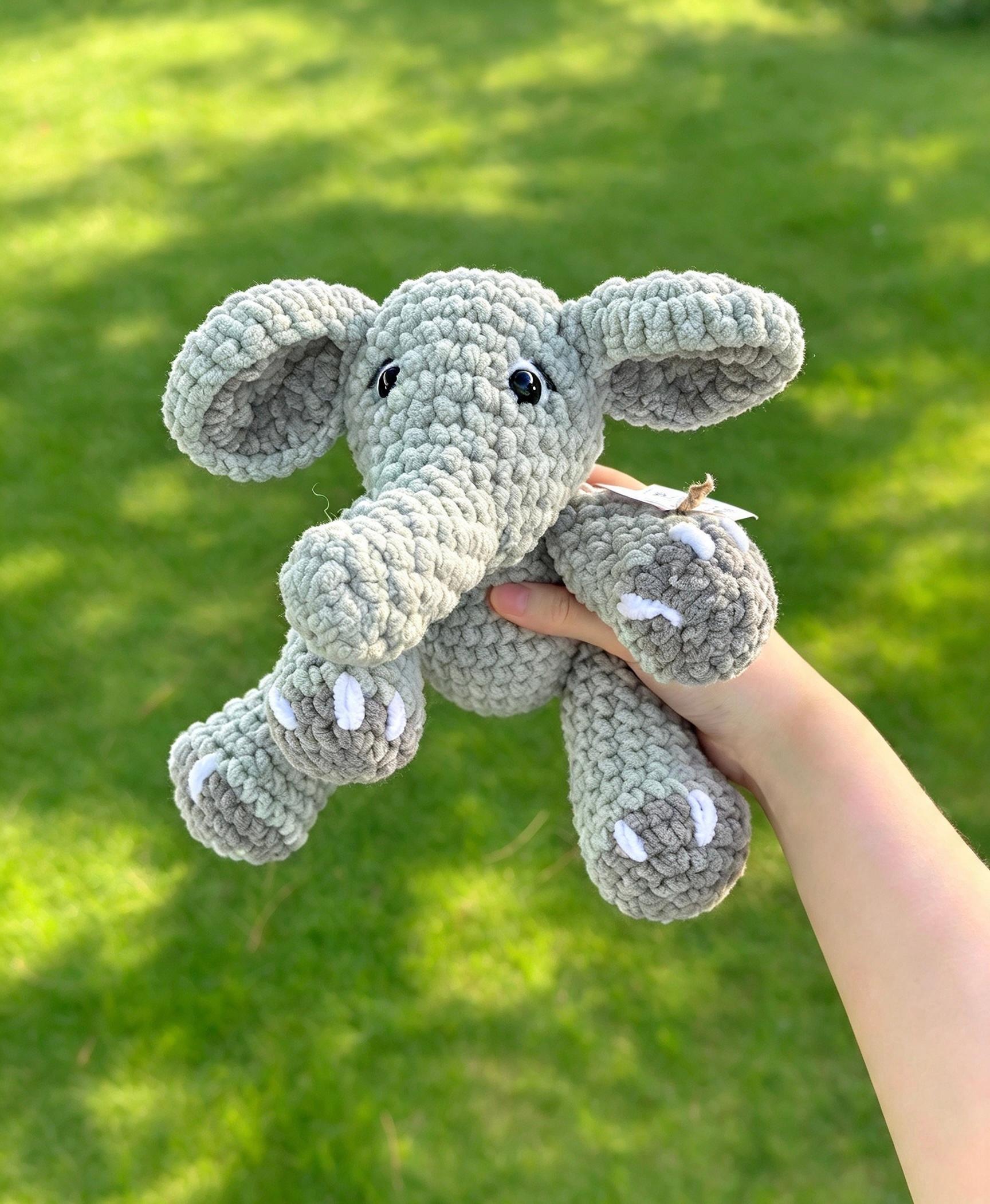 Grey elephant crochet plushie