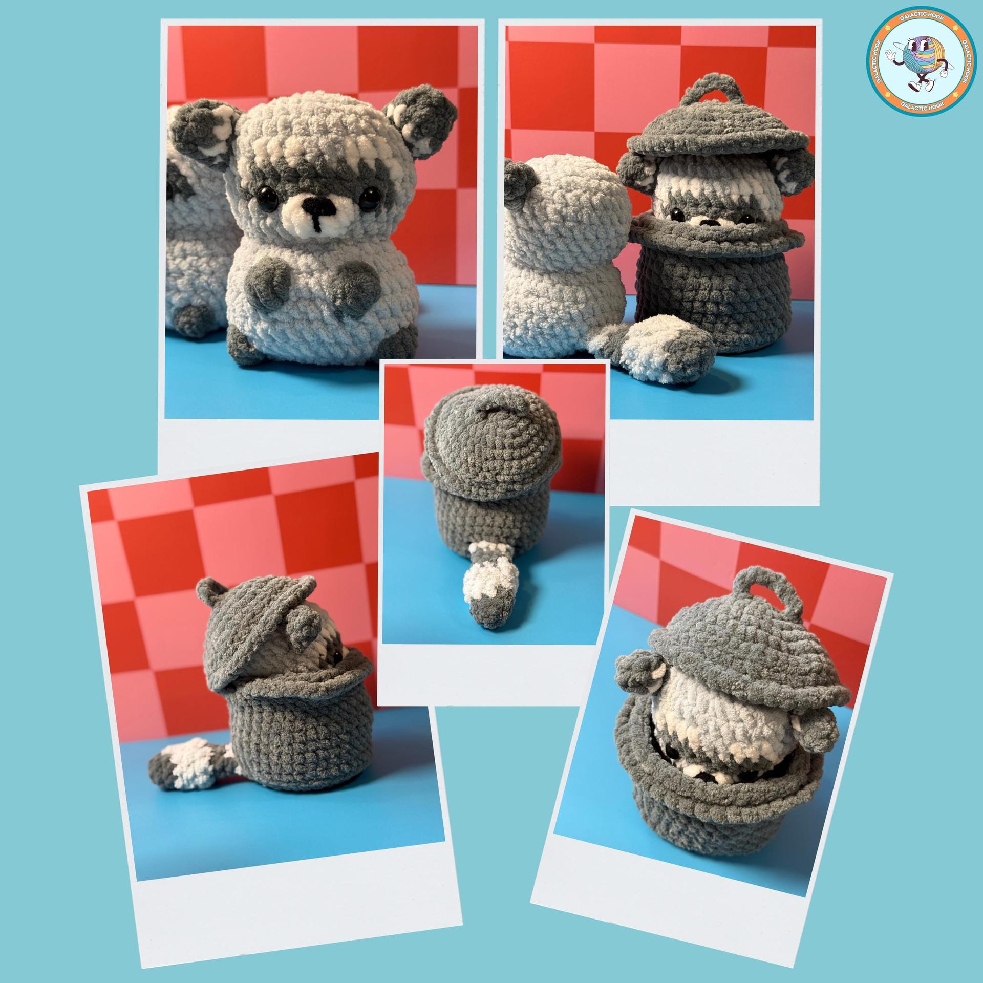 Ricky the Raccoon | in a Trashcan | Crochet Pattern thumbnail 2