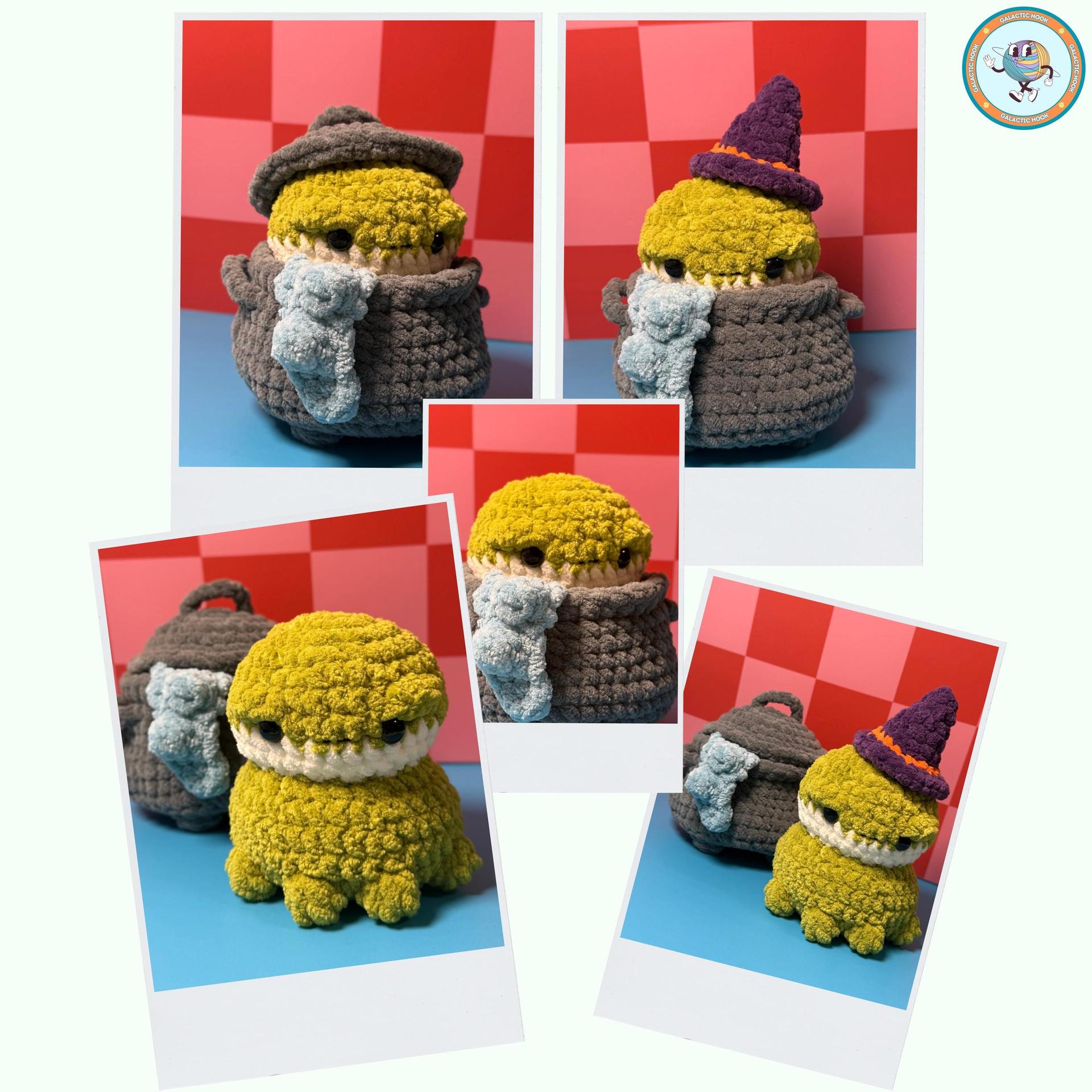 Frog in a Cauldron | Frog | Witch Hat | Cauldron | Crochet Pattern thumbnail 2