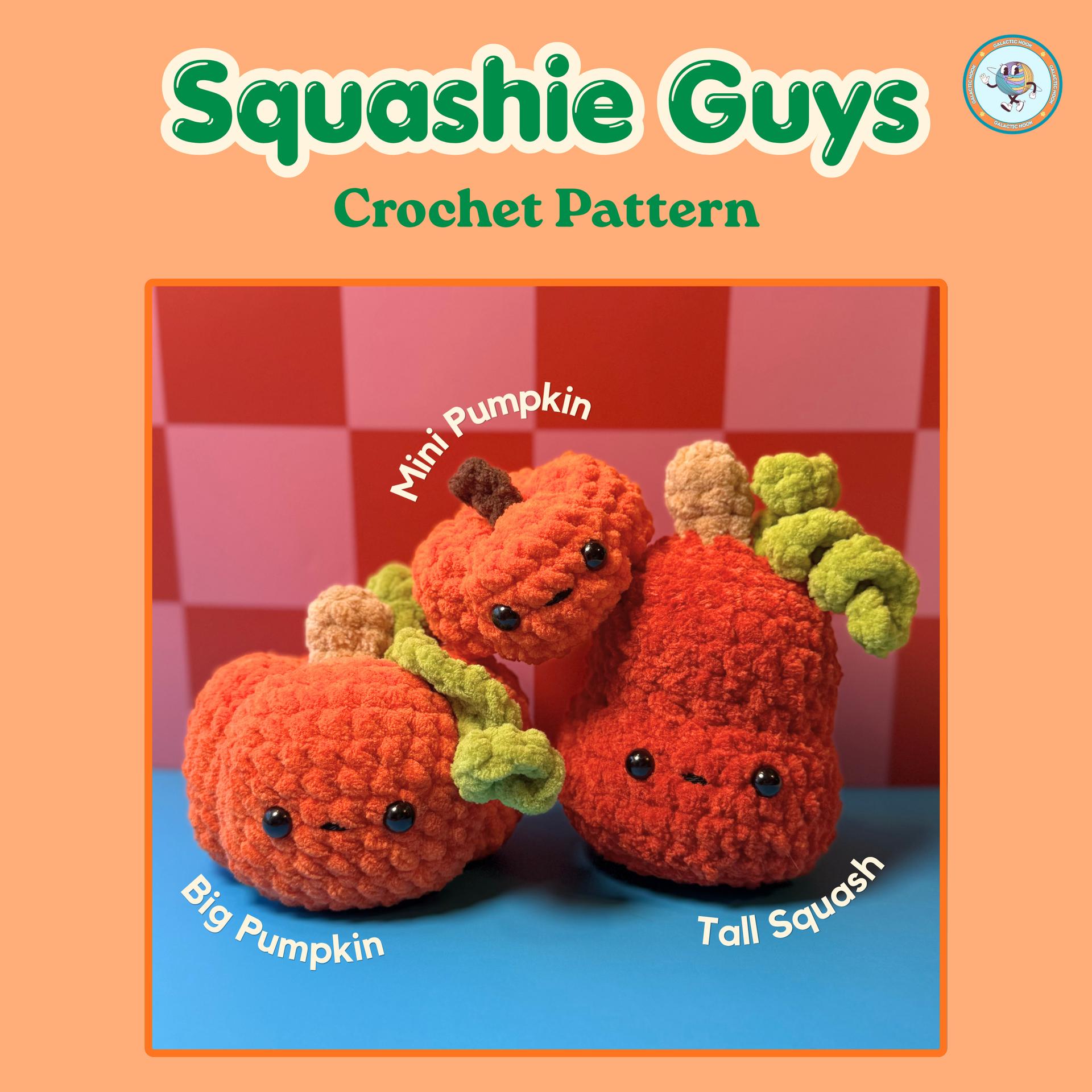 Squashie Guys | Crochet Pattern Bundle | Mini Pumpkin | Big pumpkin | Tall Squash
