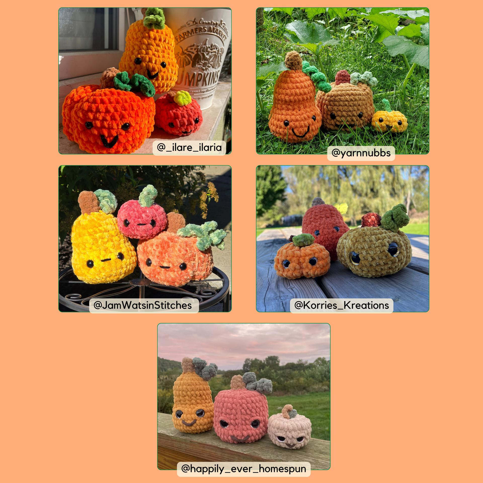Squashie Guys | Crochet Pattern Bundle | Mini Pumpkin | Big pumpkin | Tall Squash thumbnail 4