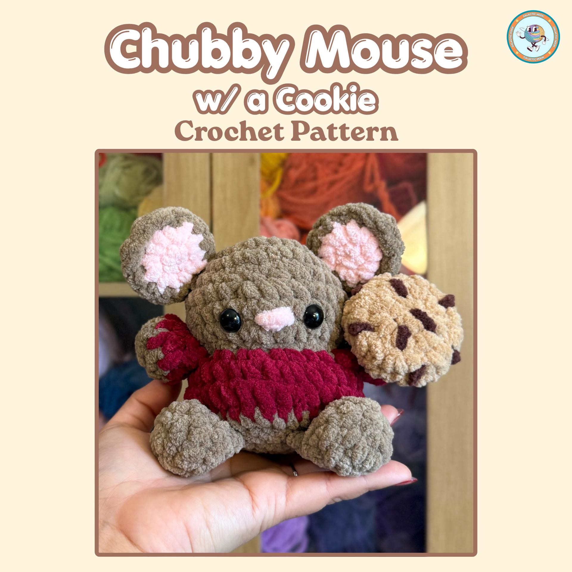 Chubby Mouse with a Cookie | Crochet Pattern | Low-sew