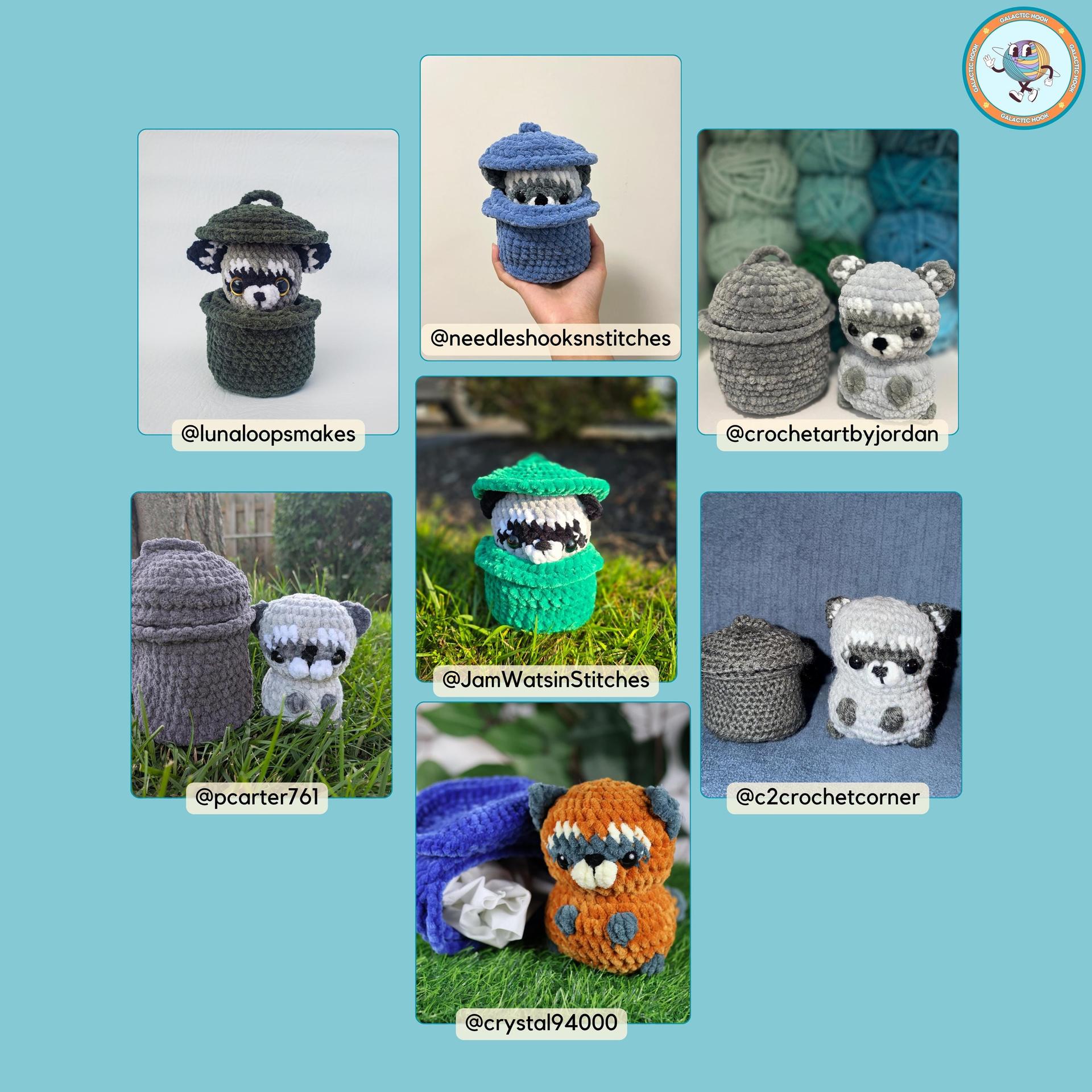 Ricky the Raccoon | in a Trashcan | Crochet Pattern thumbnail 3