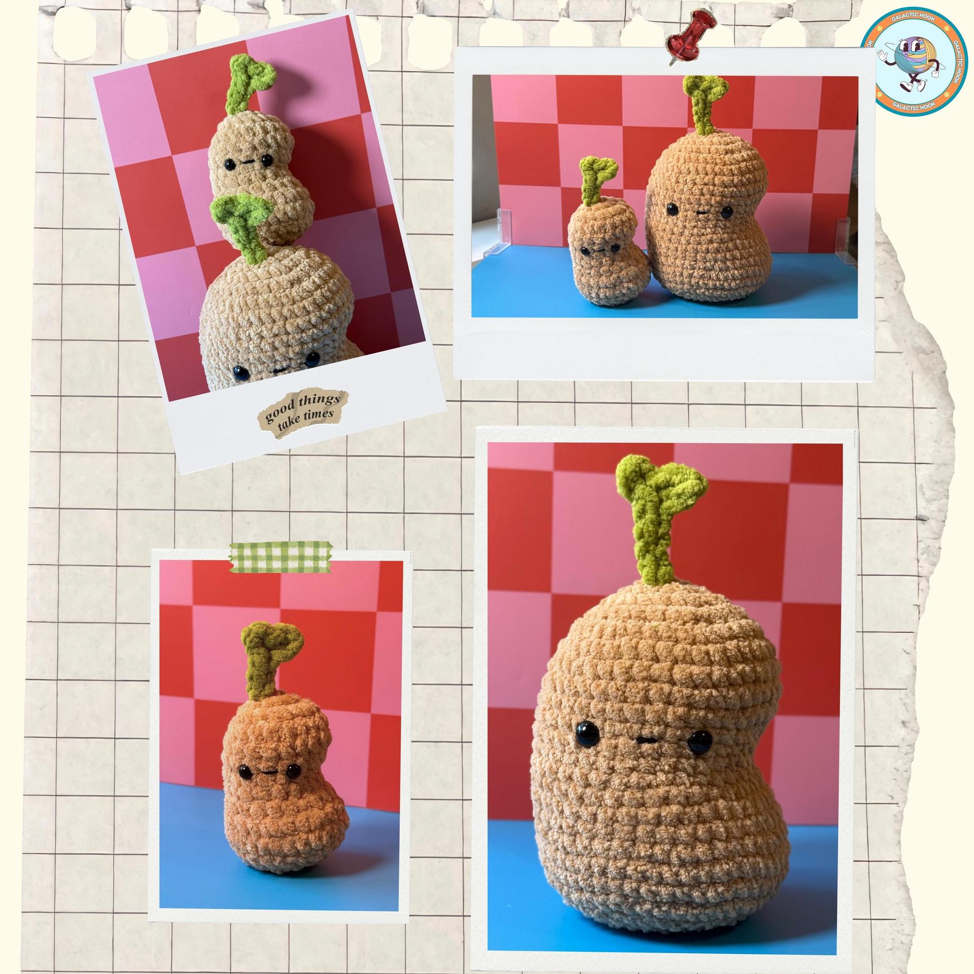 Bean Sprout Guys | Mini Bean Sprout | Big Bean Sprout | Crochet Pattern Bundle thumbnail 2