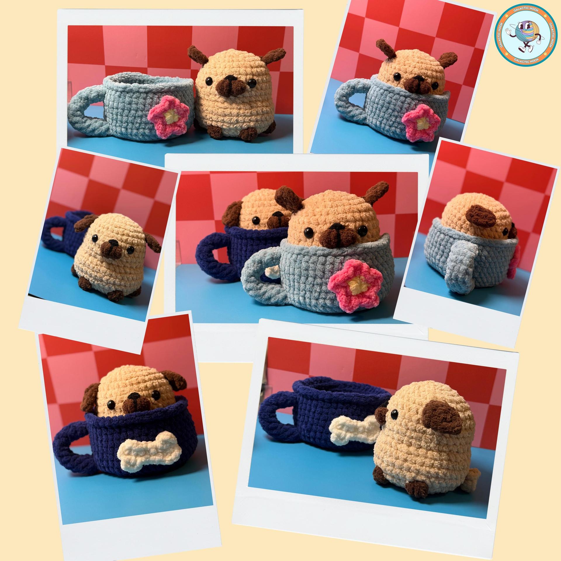 Olive the Pug in a Mug | Pug | Mug | 4 Decals | Crochet Pattern thumbnail 2