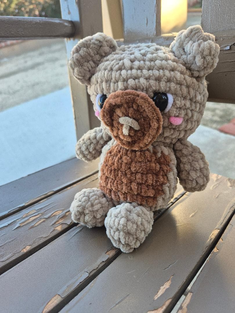 Crochet Plushie Bear, Cuddly Stuffed Animal thumbnail 4