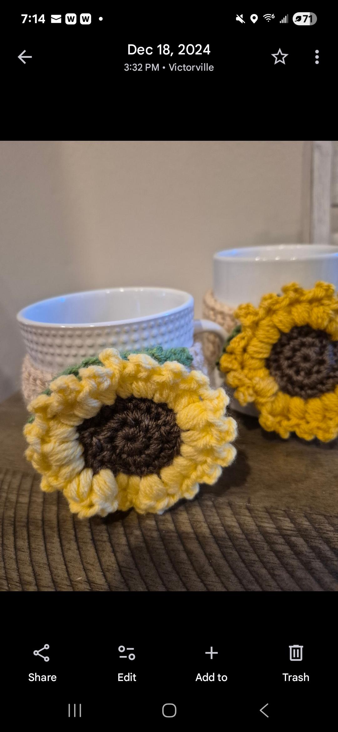 Sunflower cup cozy thumbnail 2