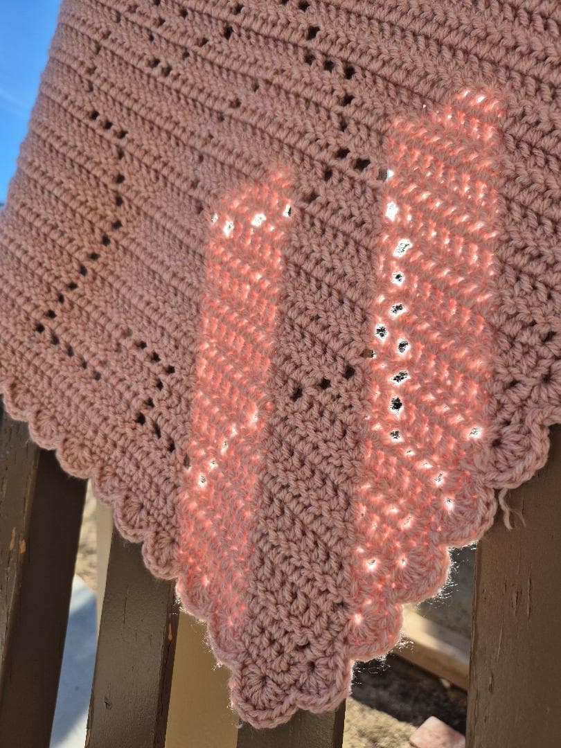 Crochet blanket, lovey, purple, border, duck, bear, elephant thumbnail 8