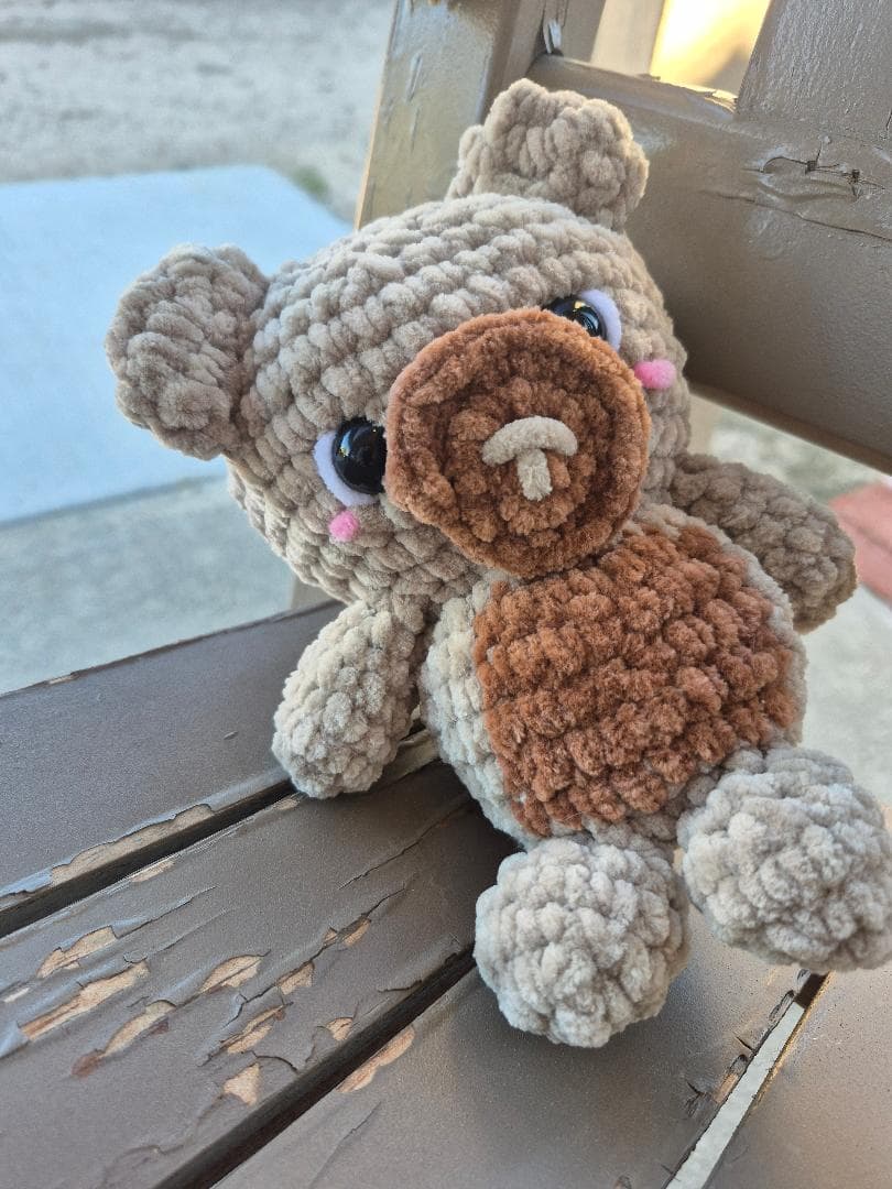 Crochet Plushie Bear, Cuddly Stuffed Animal thumbnail 2