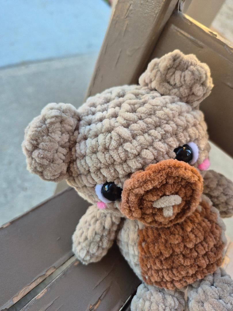 Crochet Plushie Bear, Cuddly Stuffed Animal