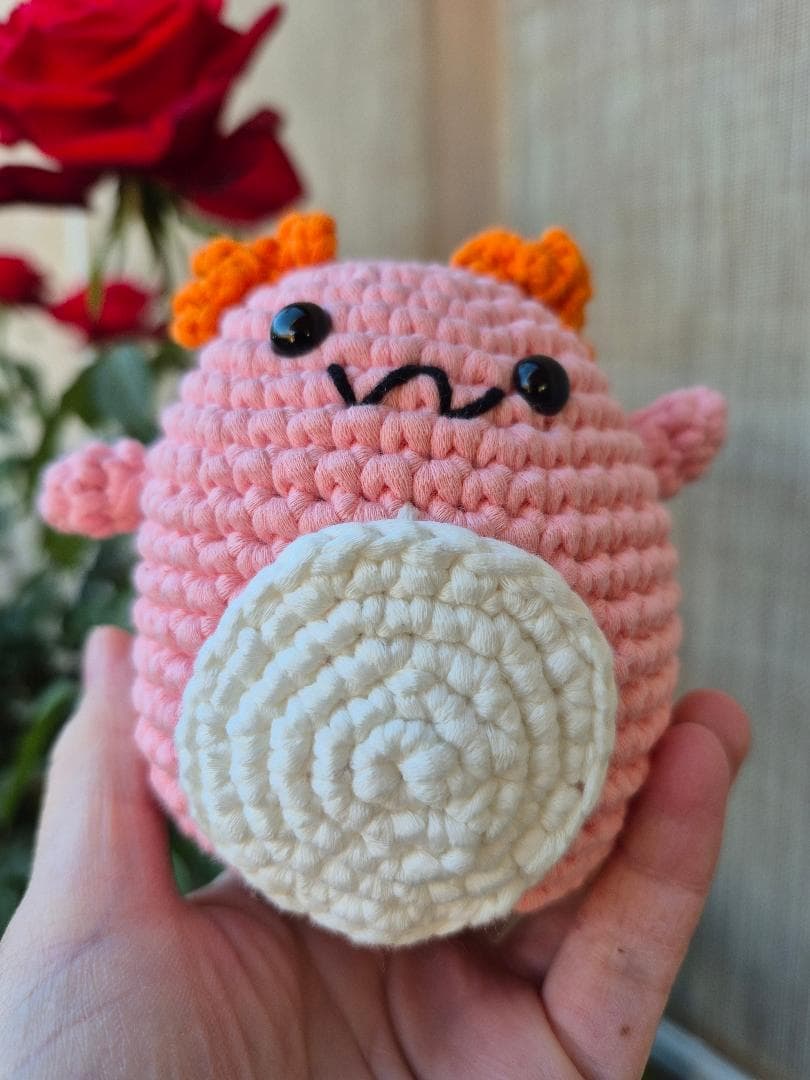 Crochet Axolotl Plush: Pink Amigurumi Sea Animal