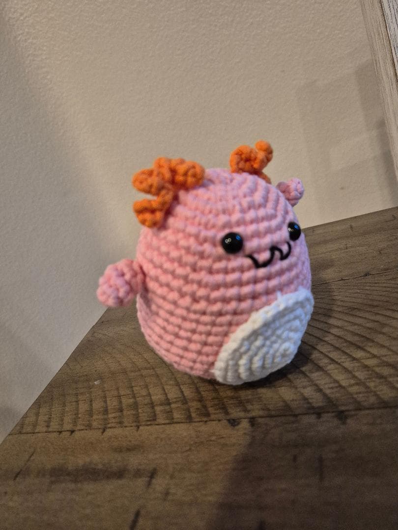 Crochet Axolotl Plush: Pink Amigurumi Sea Animal thumbnail 2