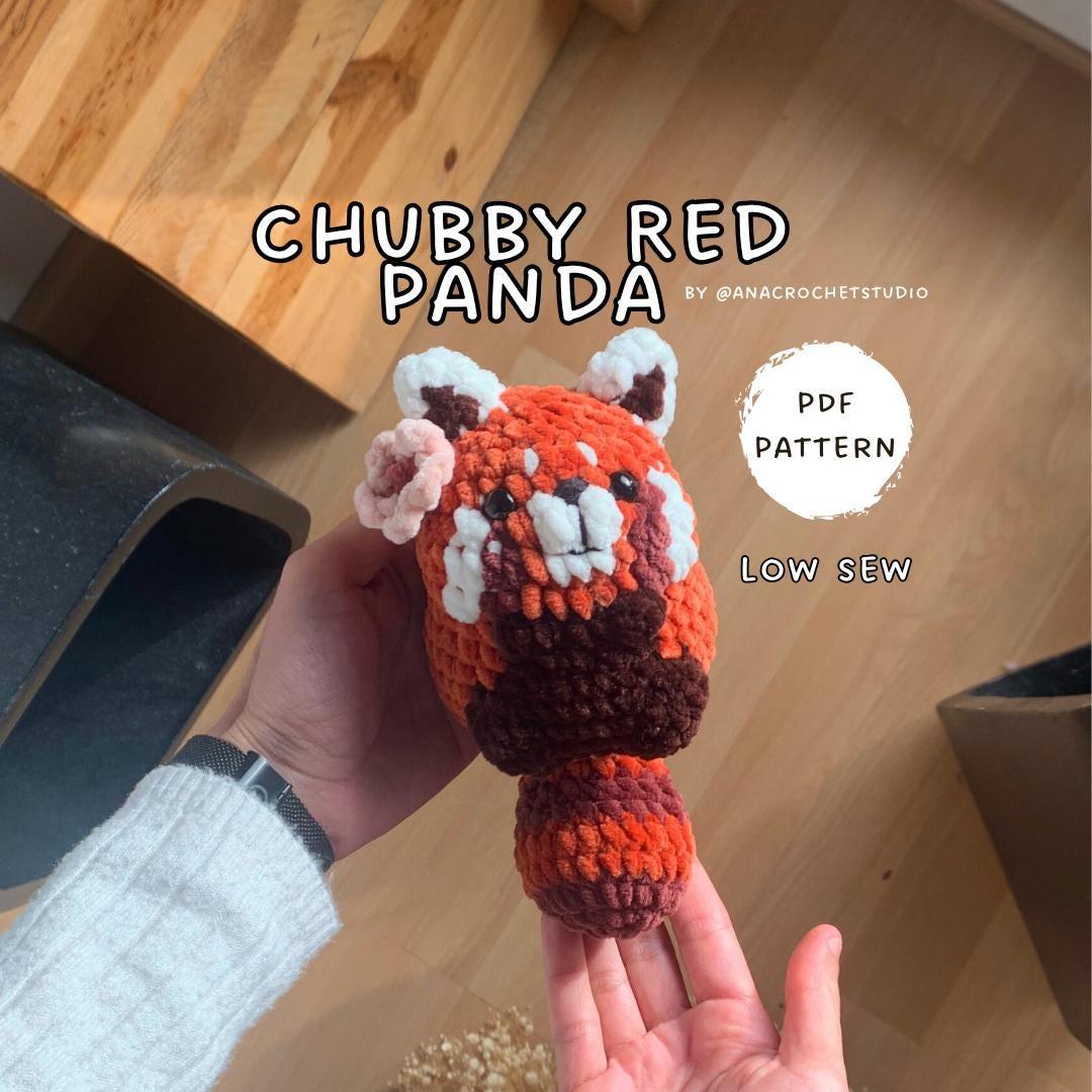Chubby Red Panda Low sew PDF Crochet pattern Amigurumi