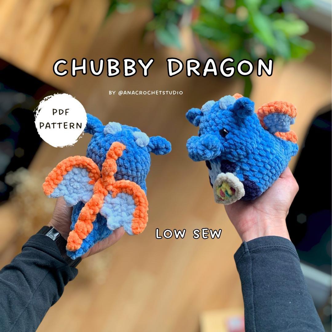 Chubby Dragon Low sew PDF Crochet pattern Fantasy Amigurumi