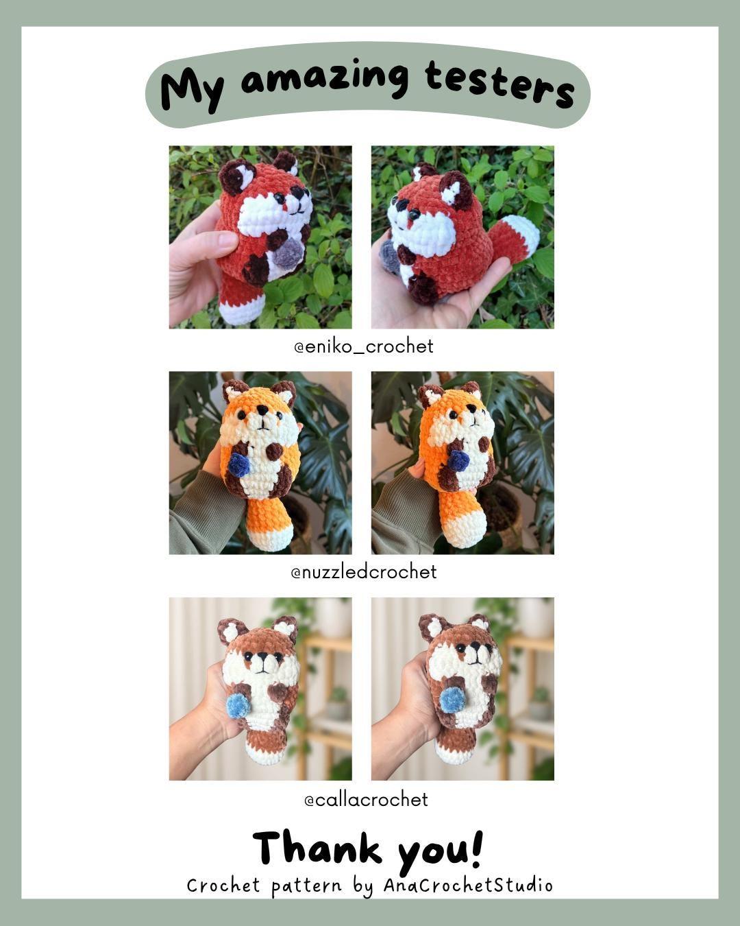 Fox and Opossum Low sew PDF Crochet pattern Chubby Amigurumi thumbnail 5