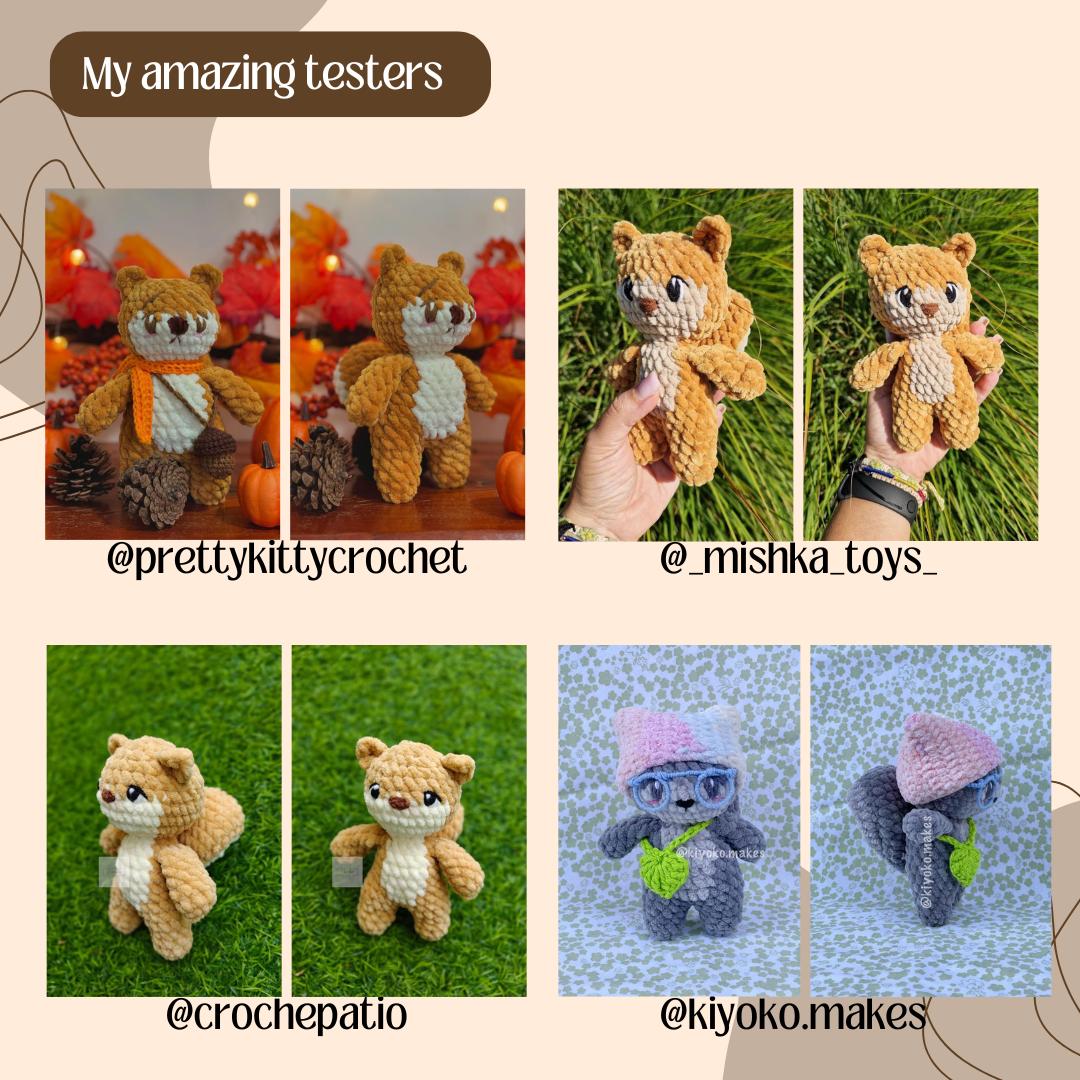 Forest Animals No-Sew Crochet Pattern: Fox, Deer, Squirrel, Beaver, Raccoon and Reindeer (PDF Pattern) woodland amigurumi thumbnail 12