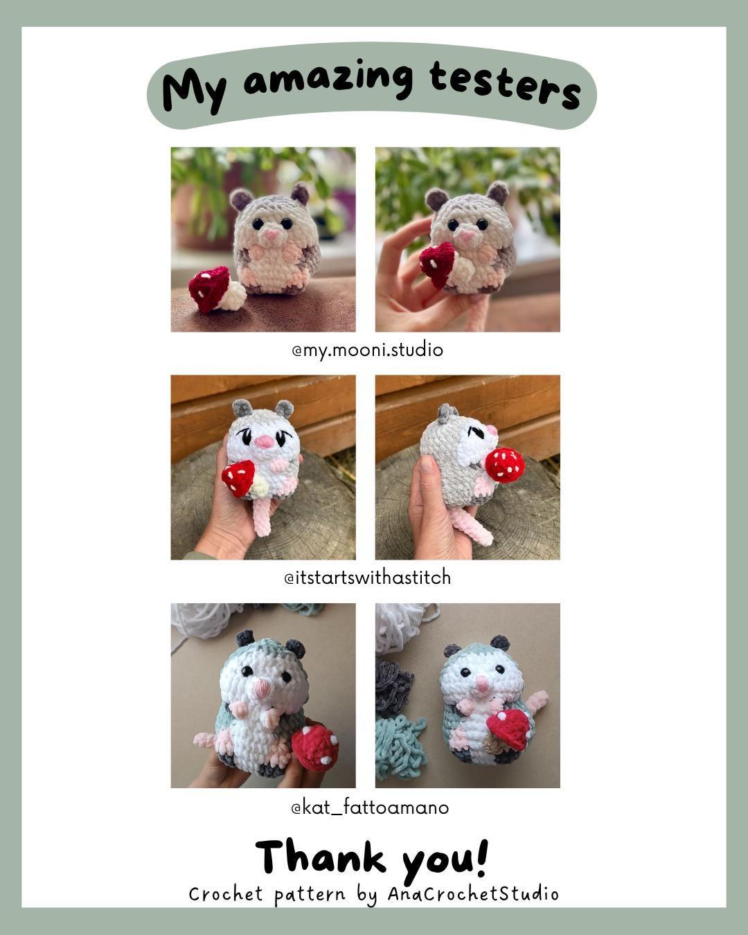 Chubby Opossum Low sew PDF Crochet pattern Amigurumi thumbnail 4
