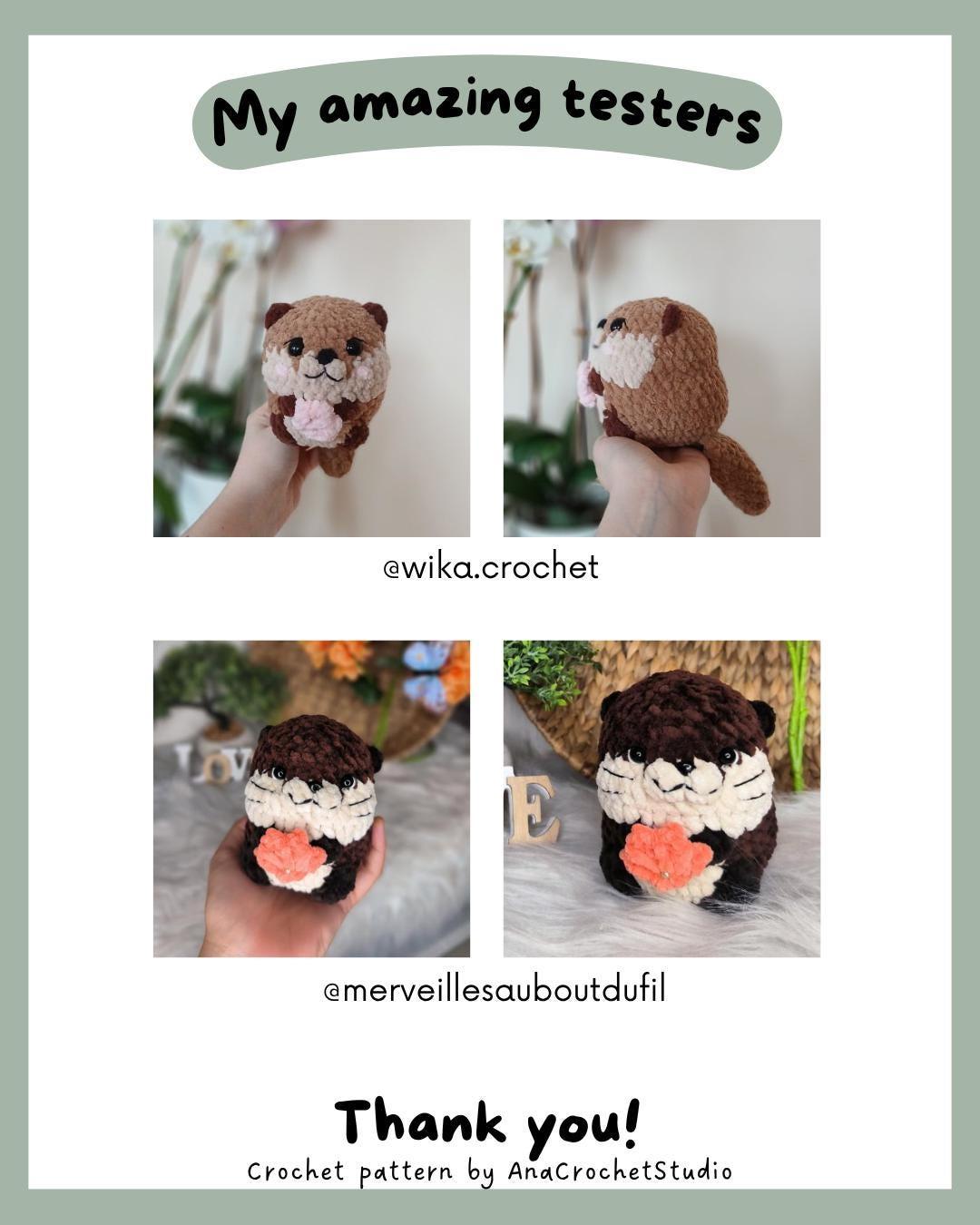 Raccoon and Otter No - Low sew PDF Crochet pattern Chubby Amigurumi thumbnail 10