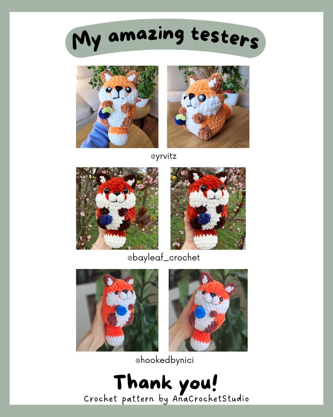 Fox and Opossum Low sew PDF Crochet pattern Chubby Amigurumi thumbnail 4