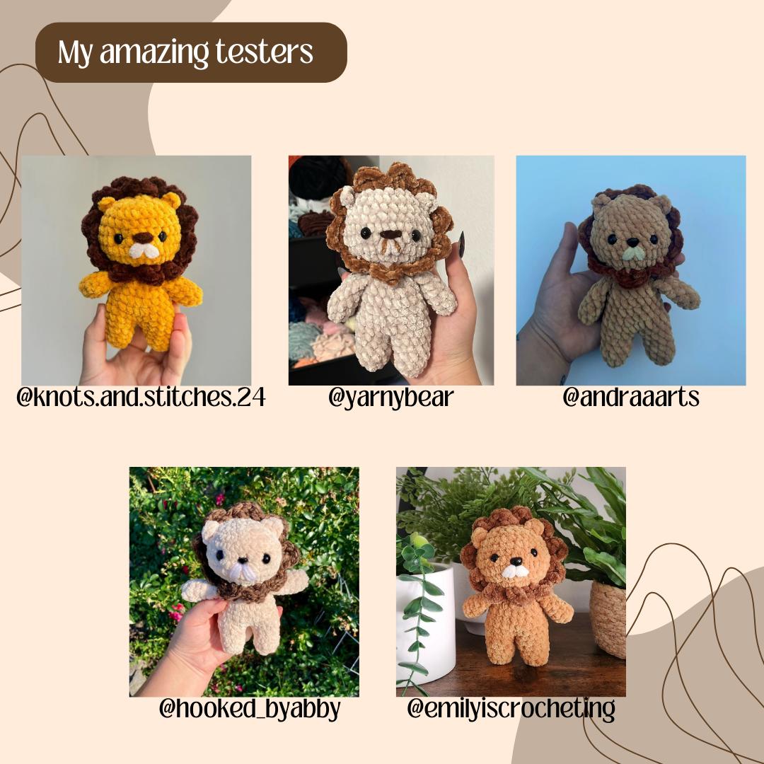 Safari Animals No sew PDF Crochet pattern Amigurumi: Lion, Elephant and Monkey thumbnail 8