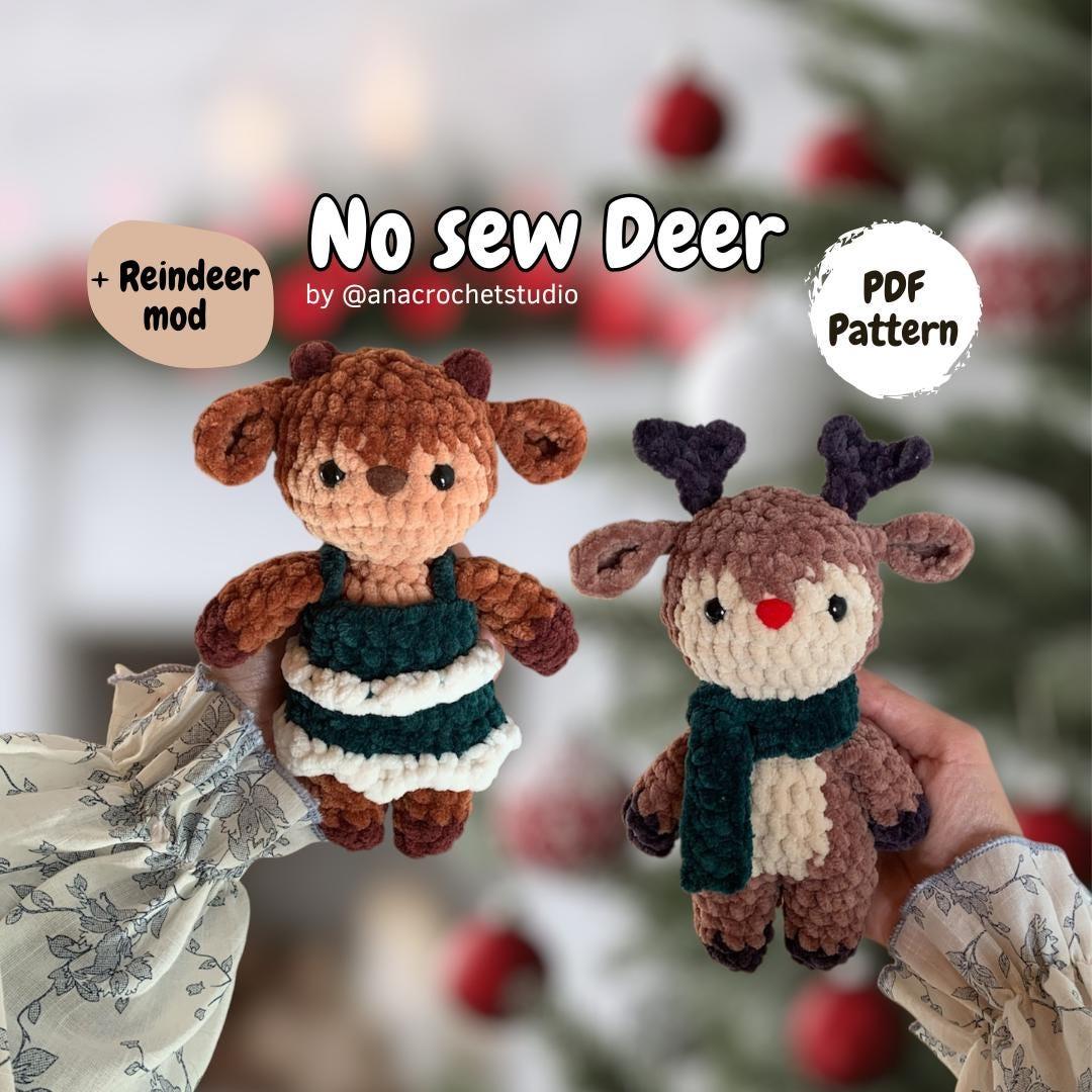 Forest Animals No-Sew Crochet Pattern: Fox, Deer, Squirrel, Beaver, Raccoon and Reindeer (PDF Pattern) woodland amigurumi thumbnail 8