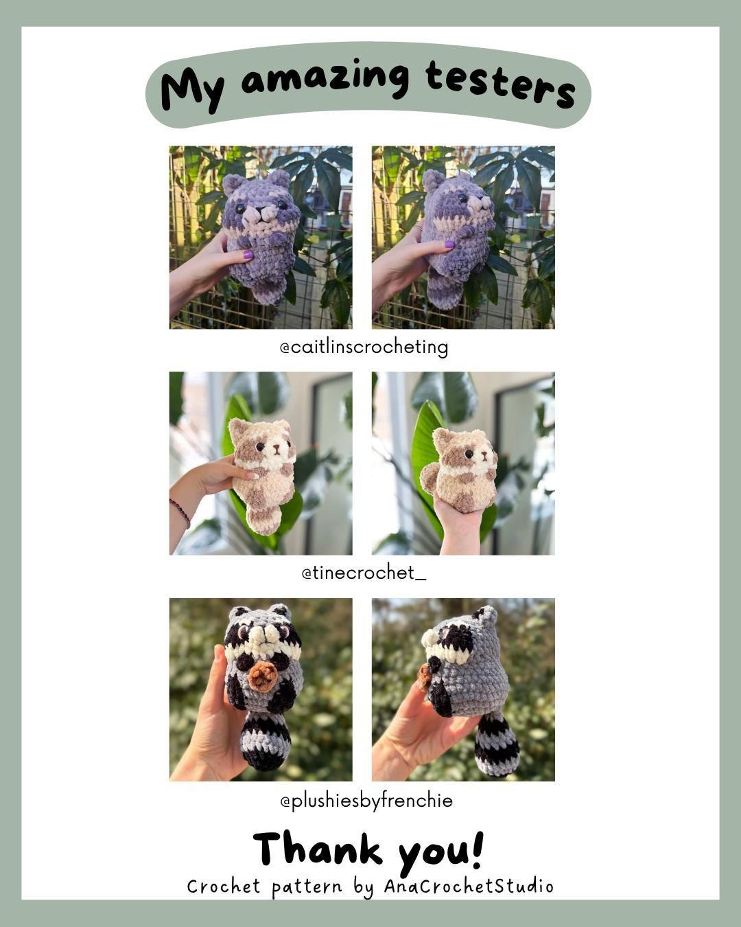 Chubby Raccoon Low sew PDF Crochet pattern Amigurumi thumbnail 3