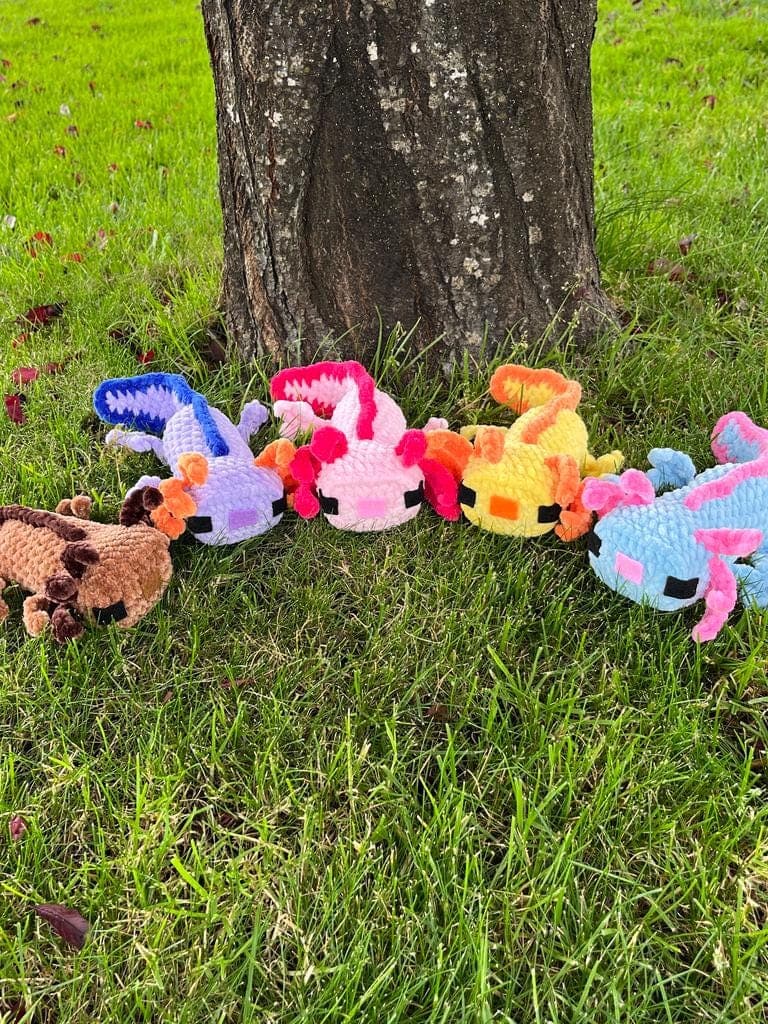 Minecraft-Inspired Axolotl Crochet Plushie Stuffed Animal thumbnail 2