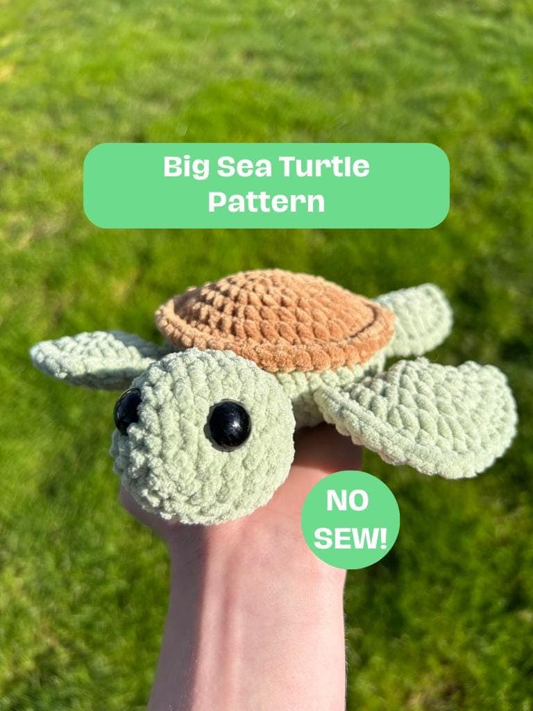 Crochet Sea Turtle Pattern: No Sew Amigurumi (PDF Pattern)
